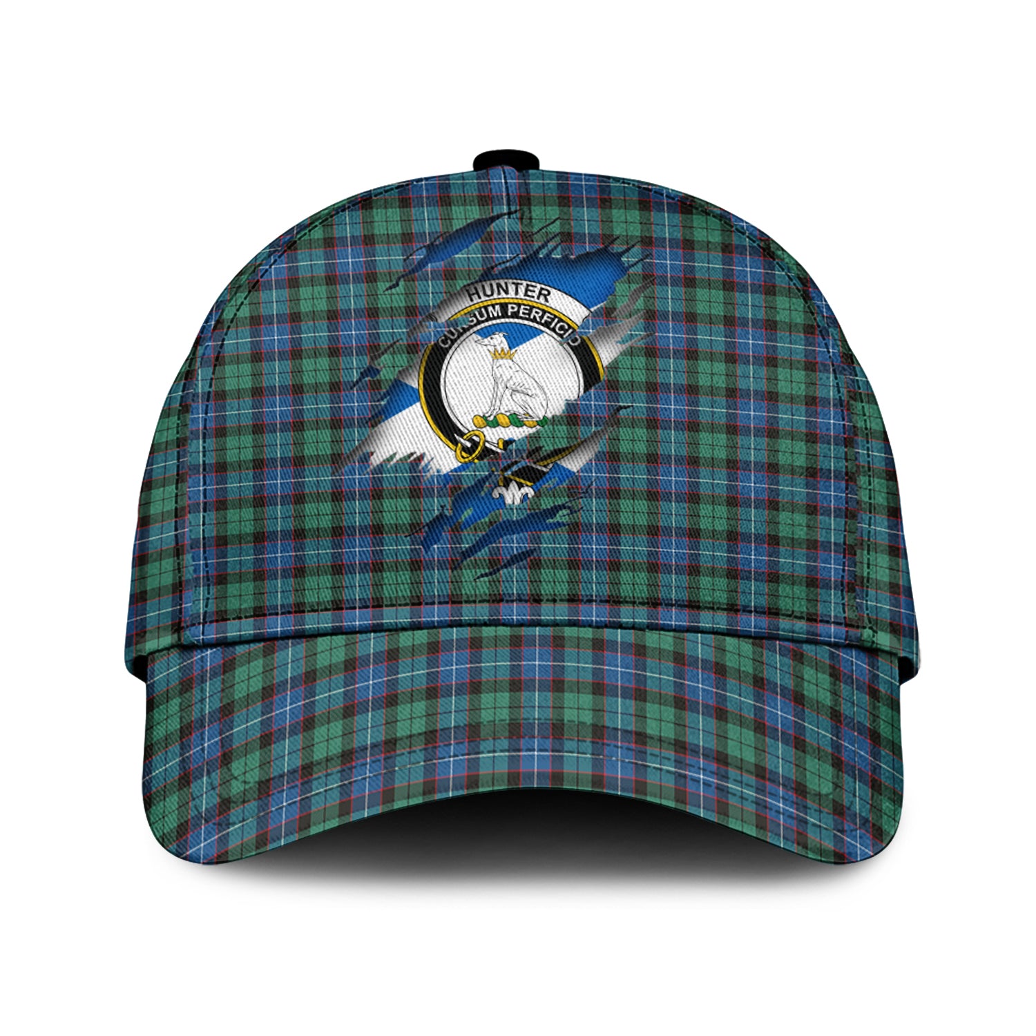 Hunter Ancient Tartan Plaid Cap, Family Crest In Me Style Tartan Baseball Cap TS23