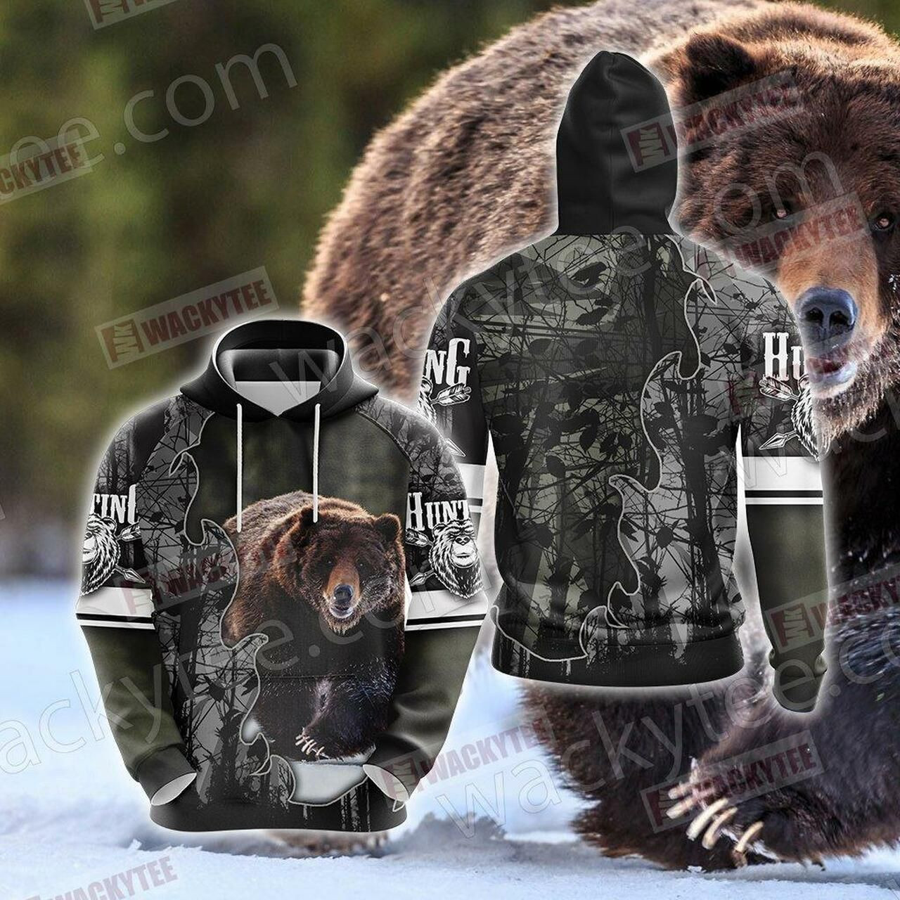 Hunting Passion - Bear Unisex 3D All Over Print Hoodie, Zip Hoodie
