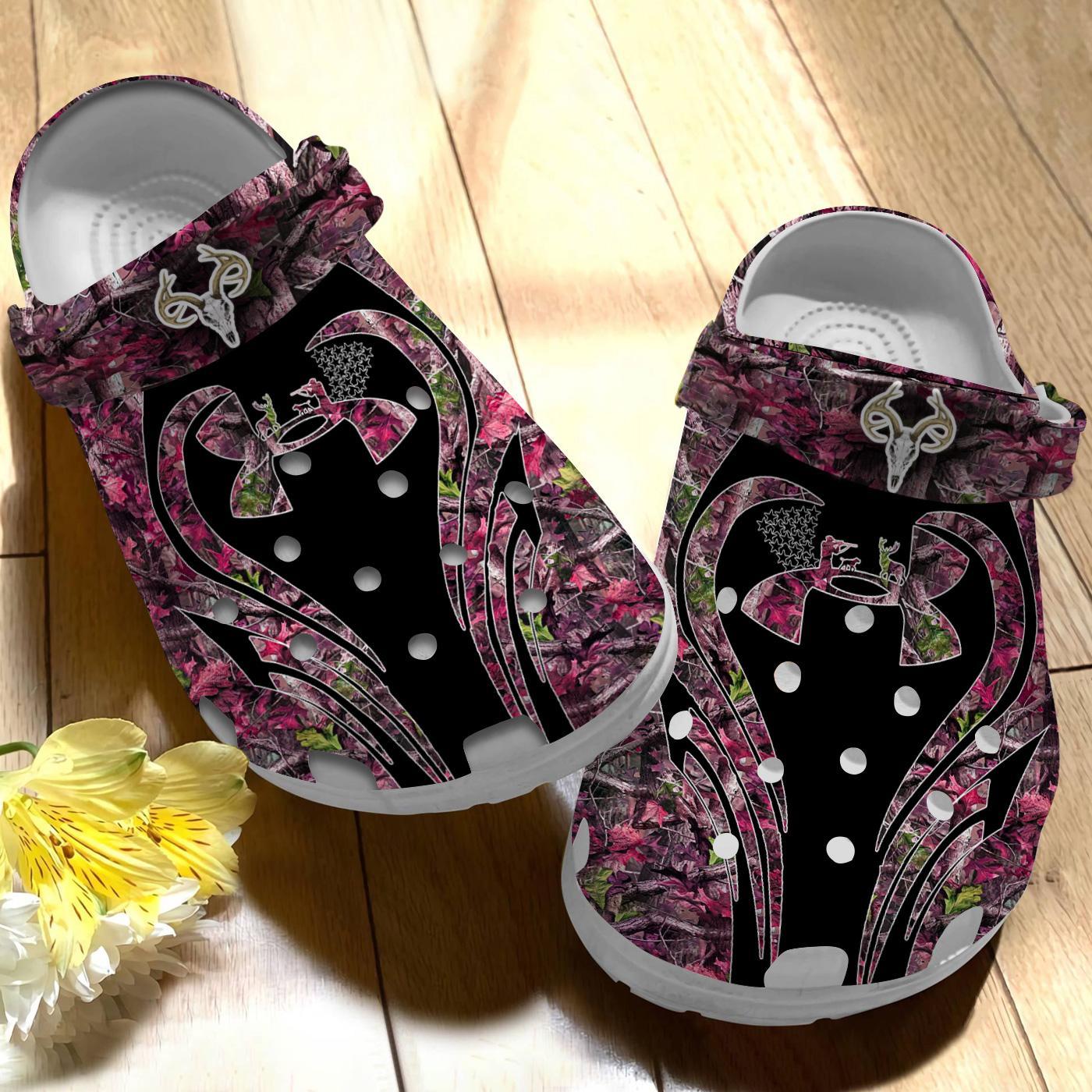 Hunting Purple Camo Crocs Crocband Clogs Shoes Comfortable For Men Women and Kids