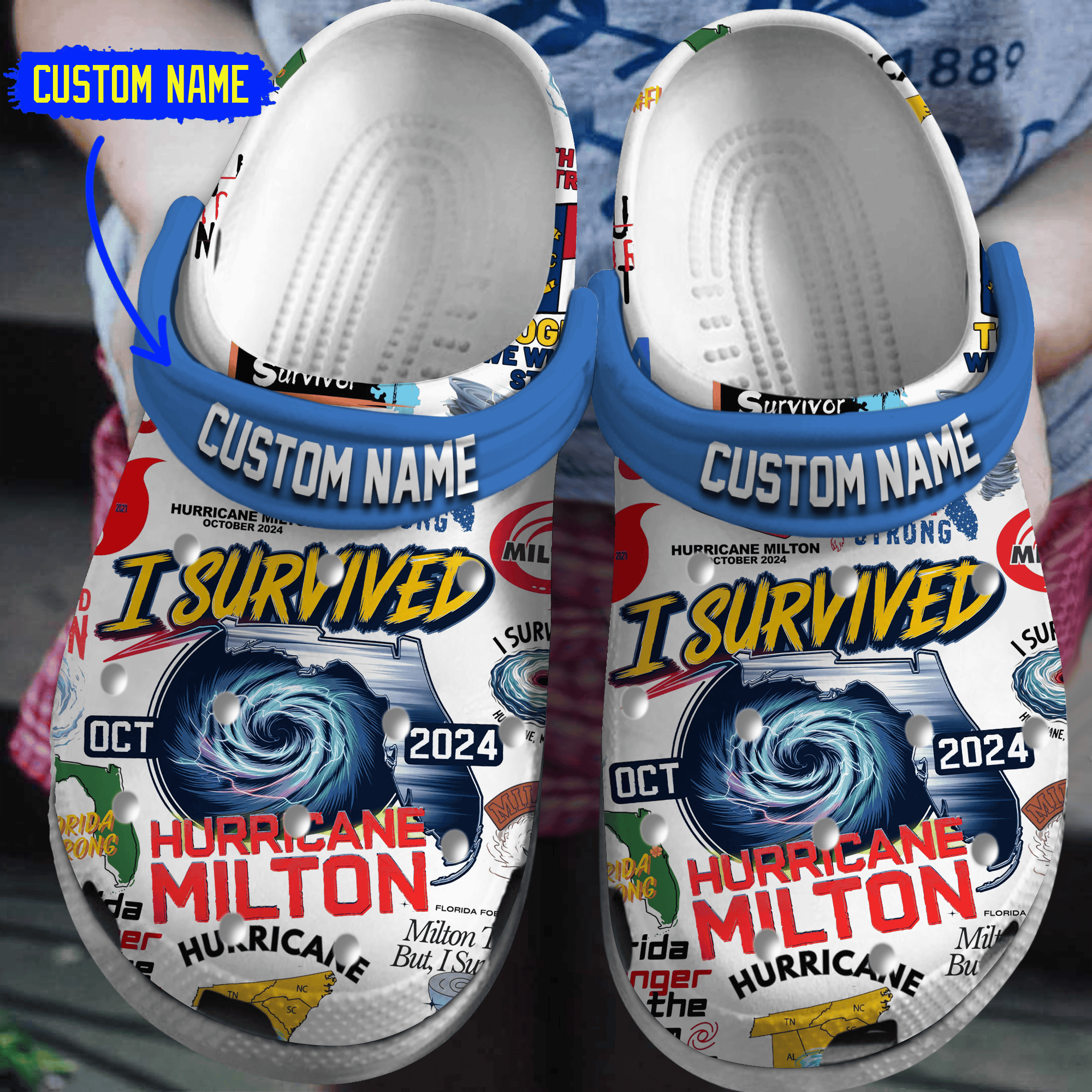 Hurricane Milton Crocs Crocband Clogs Shoes Comfortable For Men Women and Kids