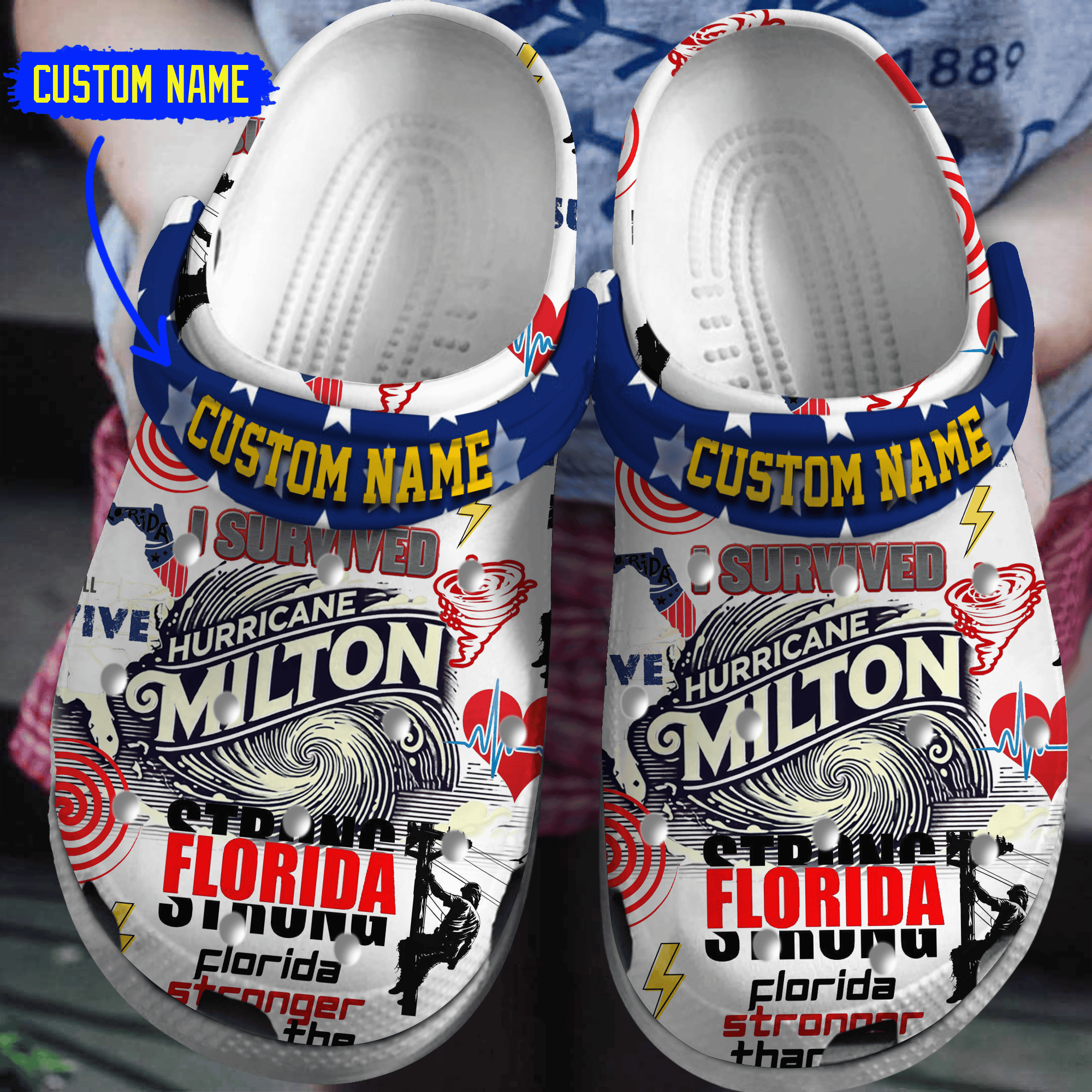 Hurricane Milton Crocs Crocband Clogs Shoes Comfortable For Men Women and Kids