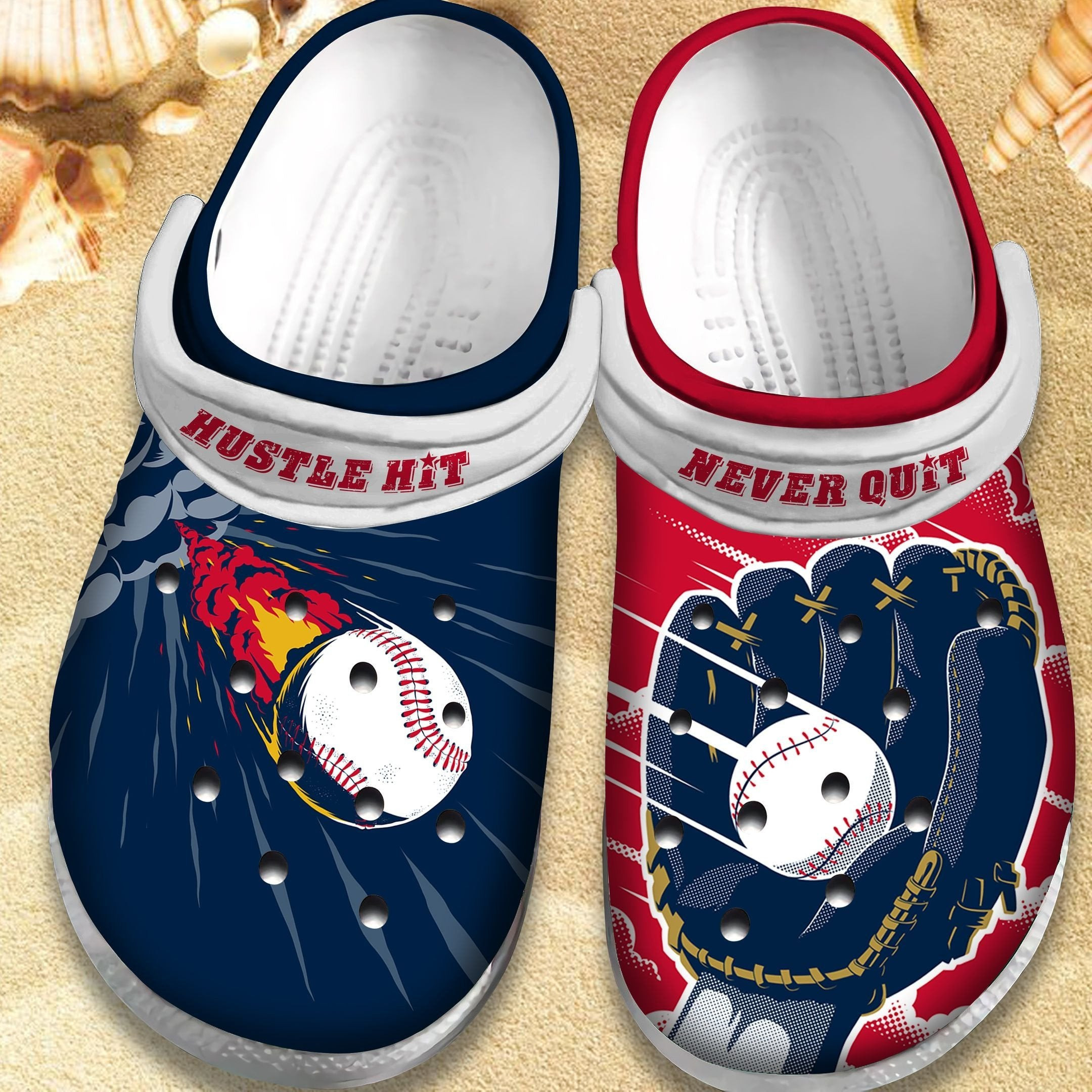Hustle Hit Never Quit Baseball Shoes Clogs Gift For Birthday
