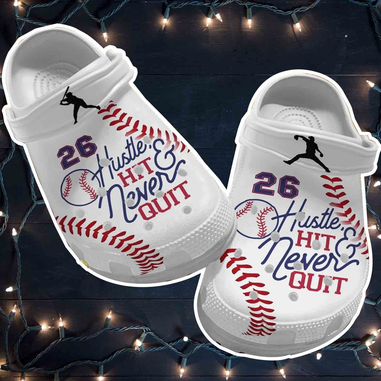 Hustle Hit Never Quit Shoes For Batter Girl - Baseball clogs