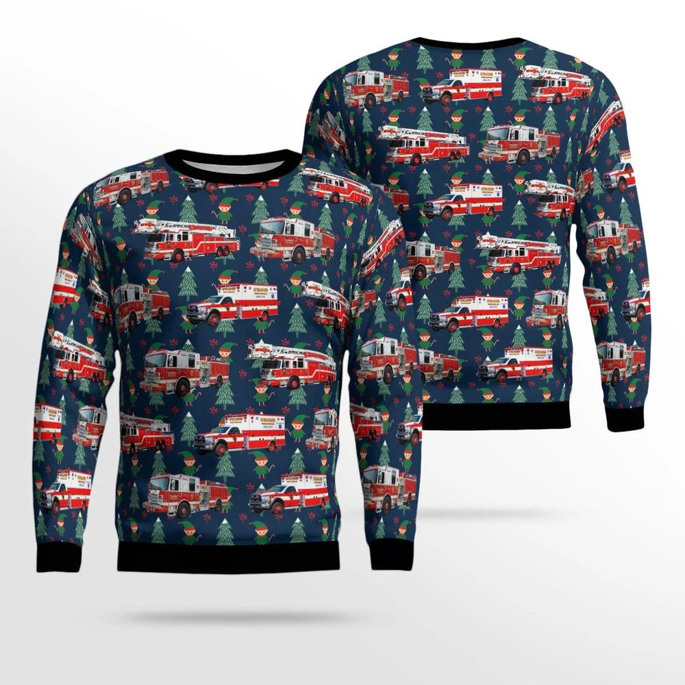 Hyannis Massachusetts Hyannis Fire Department AOP Ugly Sweater Xmas Unisex Sweater Christmas Gifts For Men Women
