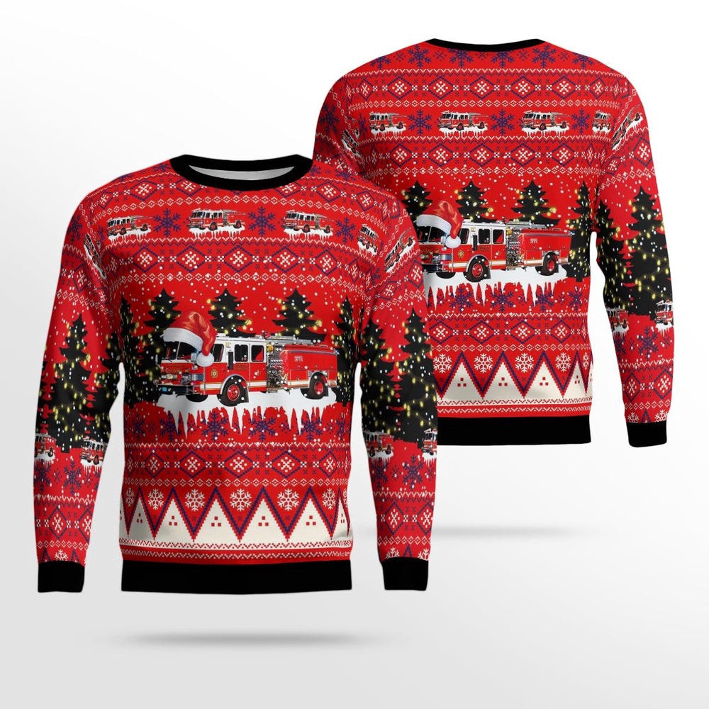 Hyannis Massachusetts Hyannis Fire Department Pump And Roll AOP Ugly Sweater Xmas Unisex Sweater Christmas Gifts For Men Women