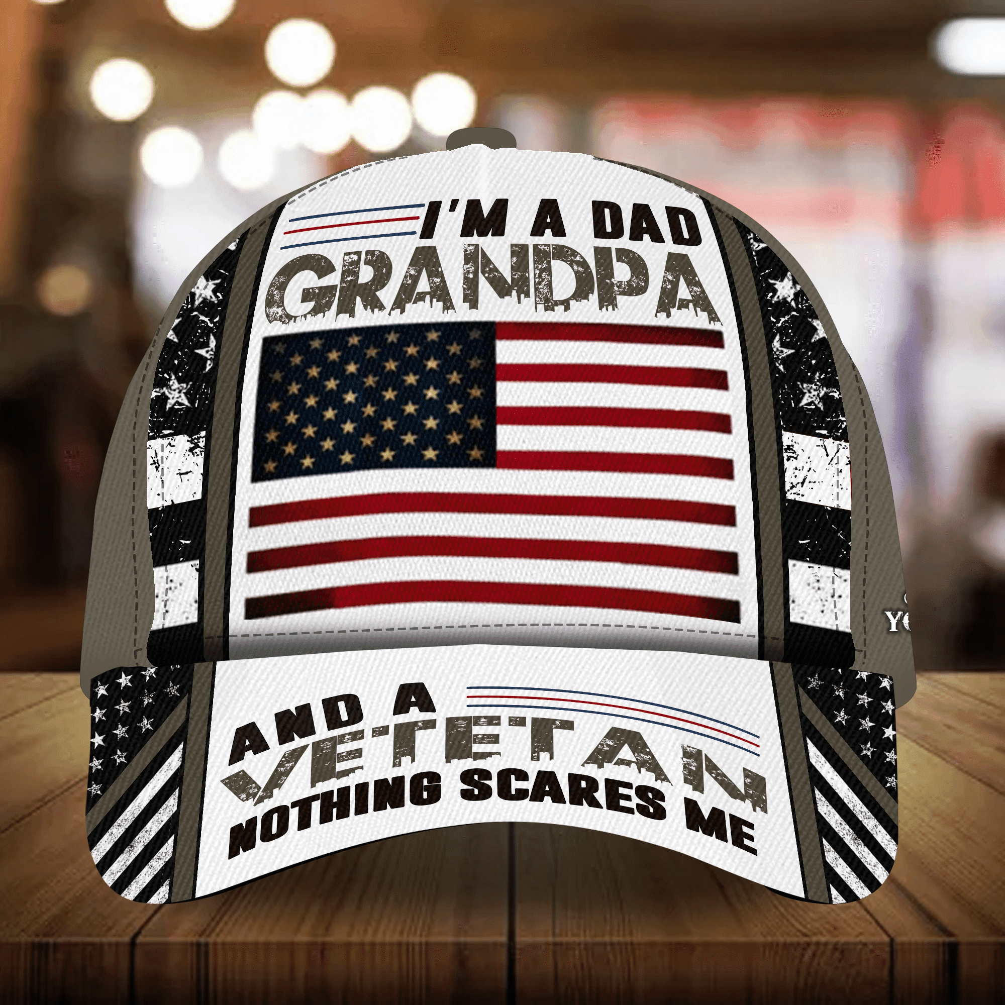 I Am A Dad Grandpa And A Veteran Nothing Scares Me Personalized Multicolor Veteran Cap 3D Printed Trucker Hats Custom Hats Gifts For Men & Women