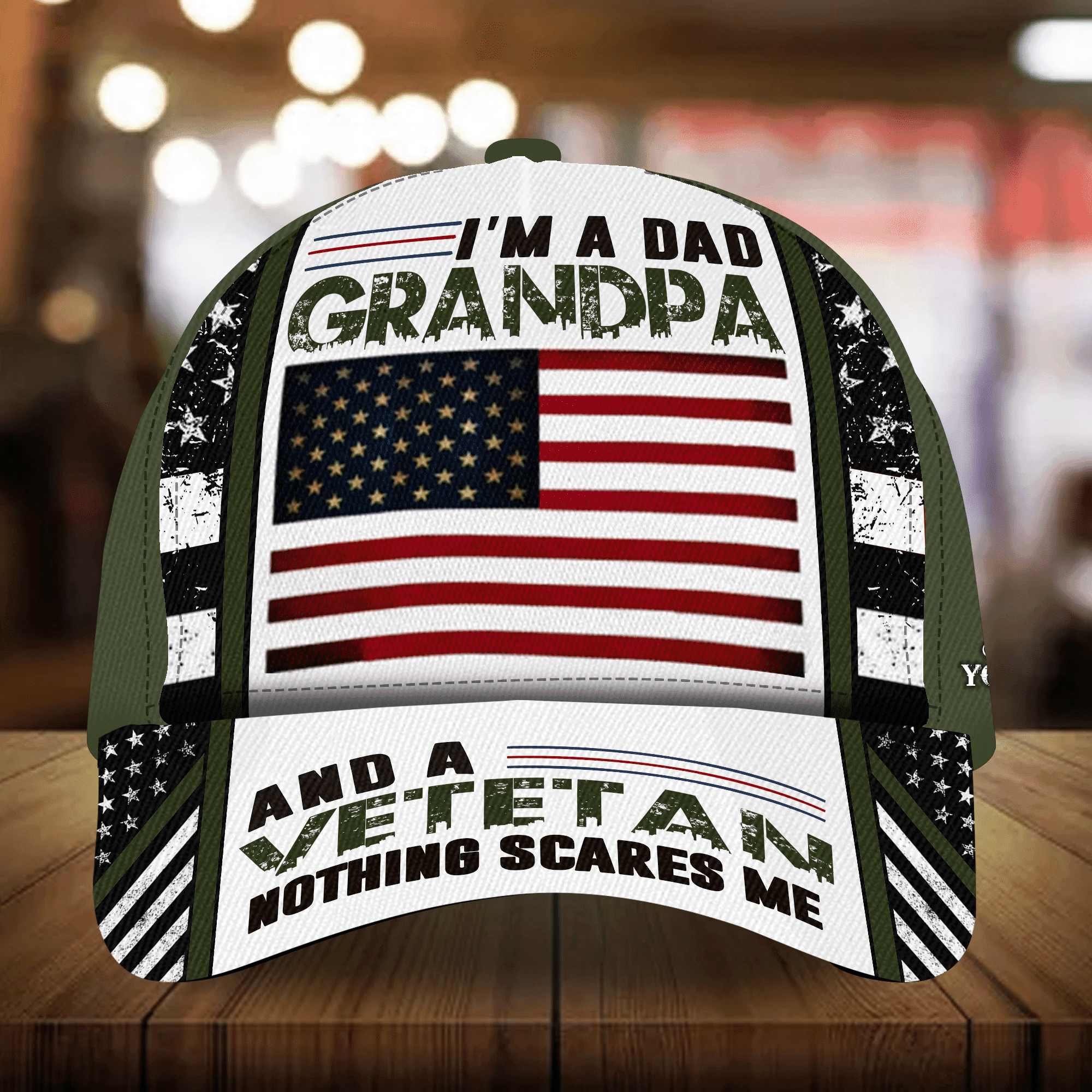 I Am A Dad Grandpa And A Veteran Nothing Scares Me Personalized Multicolor Veteran Cap 3D Printed Trucker Hats Custom Hats Gifts For Men & Women