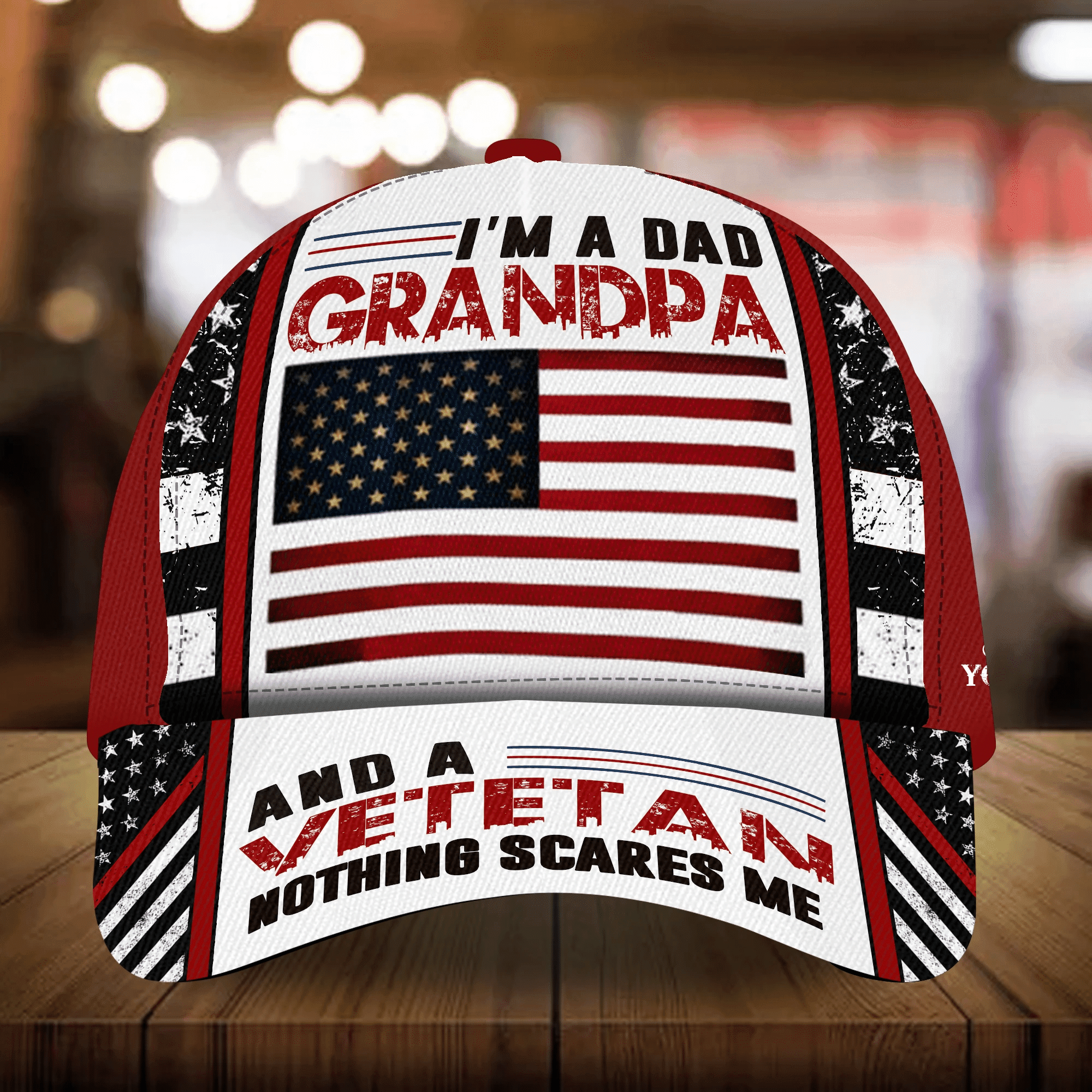 I Am A Dad Grandpa And A Veteran Nothing Scares Me Personalized Multicolor Veteran Cap 3D Printed Trucker Hats Custom Hats Gifts For Men & Women