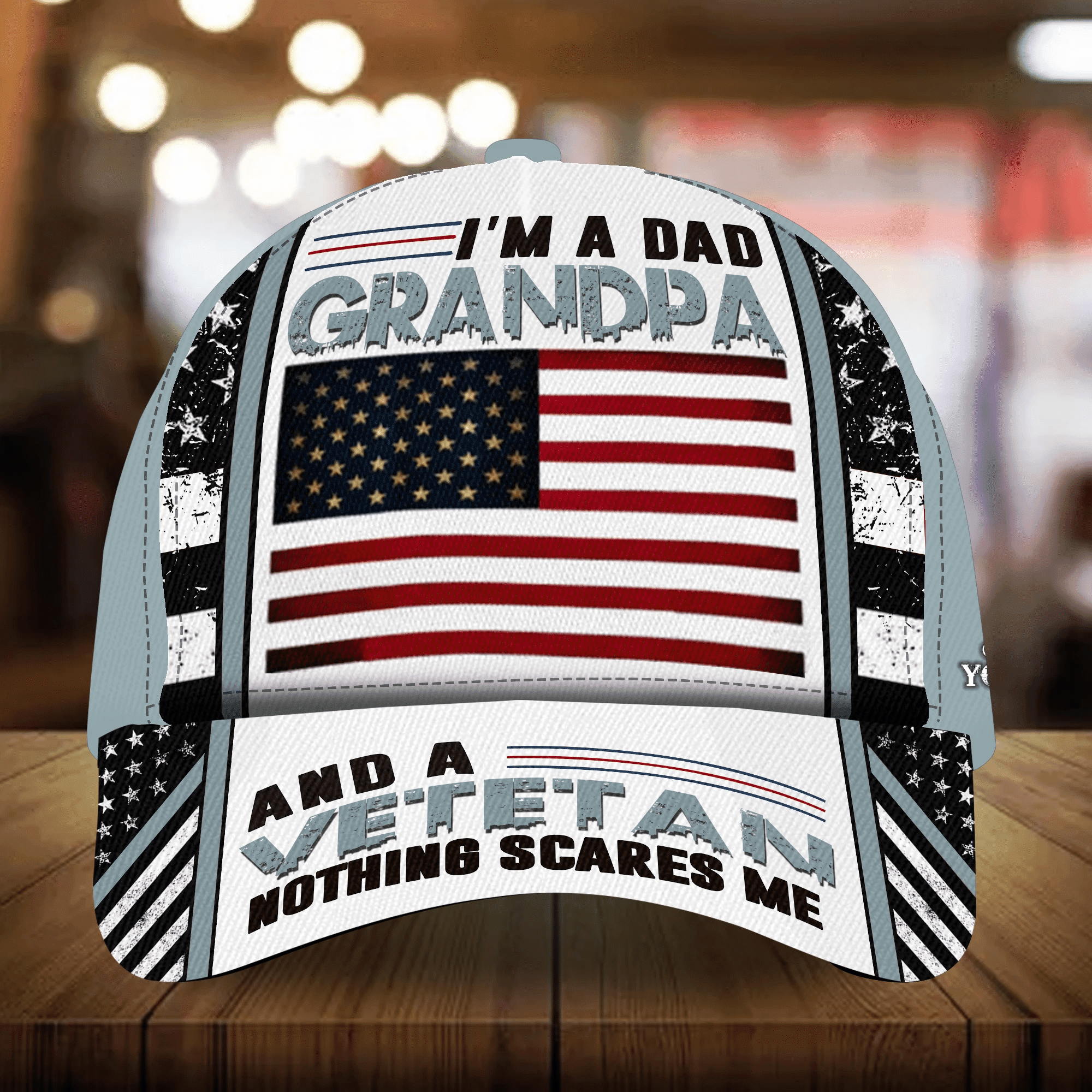 I Am A Dad Grandpa And A Veteran Nothing Scares Me Personalized Multicolor Veteran Cap 3D Printed Trucker Hats Custom Hats Gifts For Men & Women