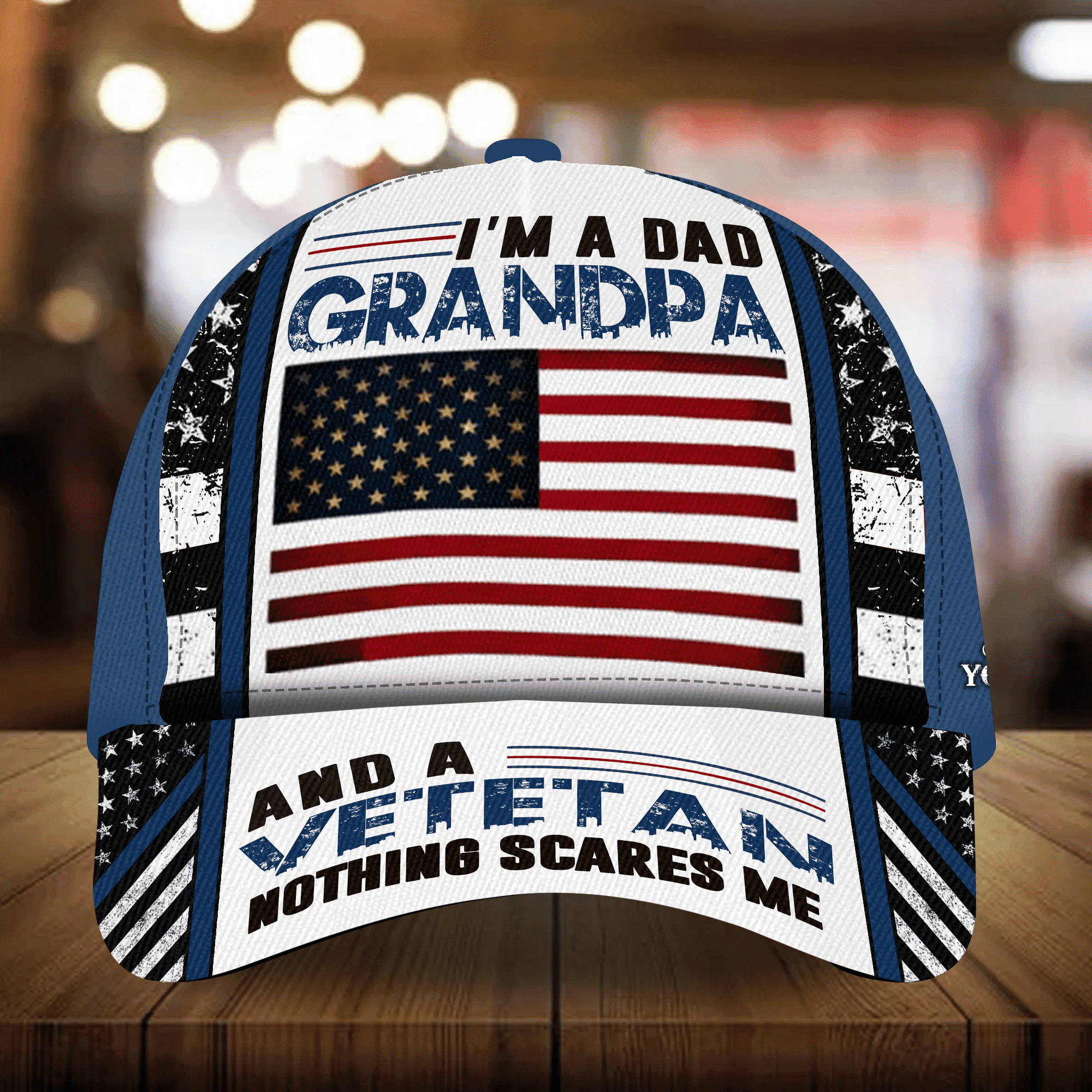 I Am A Dad Grandpa And A Veteran Nothing Scares Me Personalized Multicolor Veteran Cap 3D Printed Trucker Hats Custom Hats Gifts For Men & Women