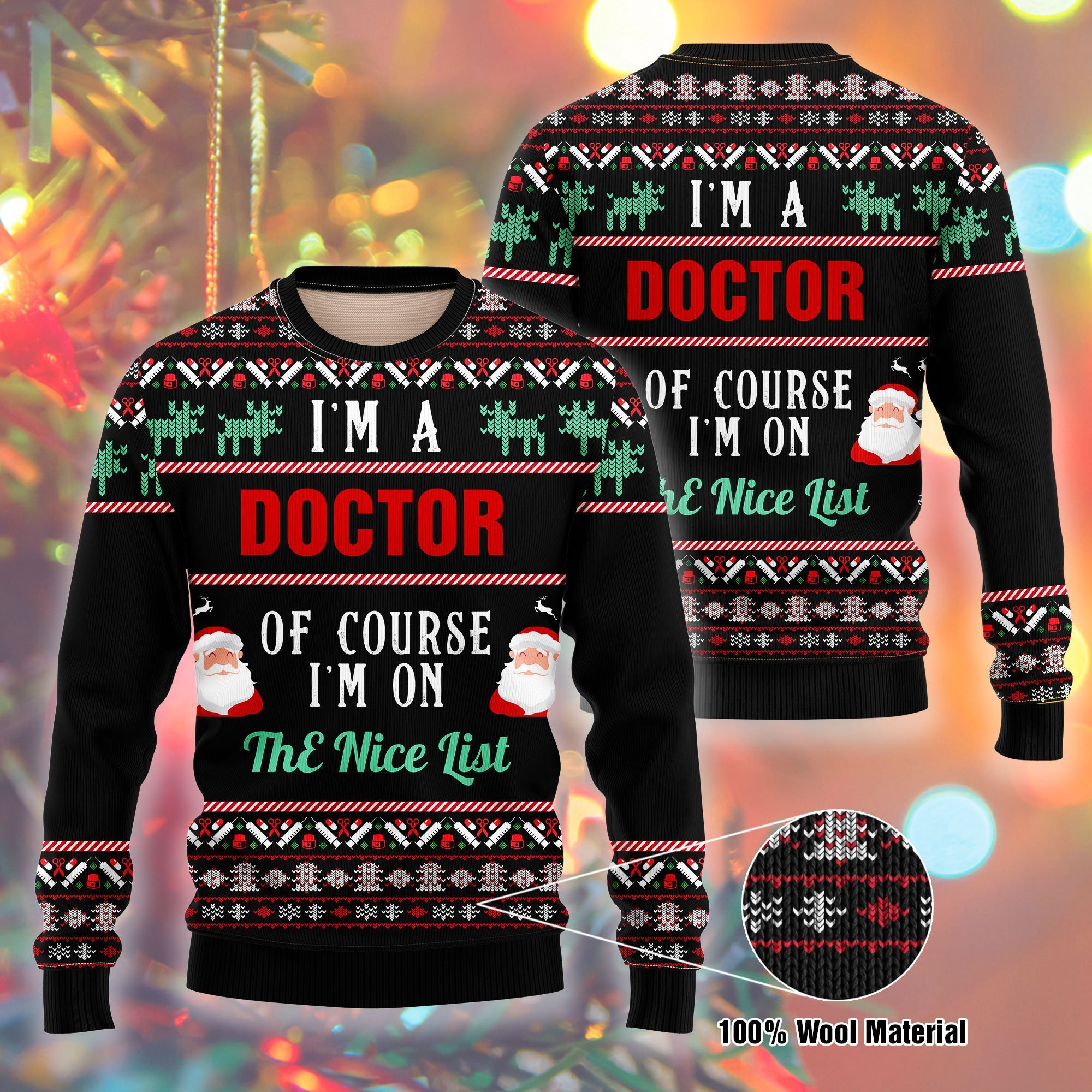 I Am A Doctor Ugly Christmas Sweater Adult 3D Funny Matching for family
