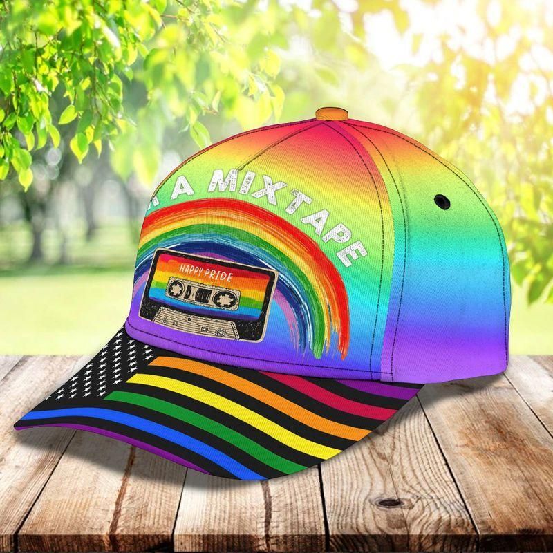 I Am A Mixtape Rainbow Lgbt Pride Month Classic Cap Baseball Cap Trucker Hats Custom Hats Gifts For Men & Women