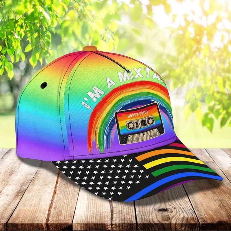 I Am A Mixtape Rainbow Lgbt Pride Month Classic Cap Baseball Cap Trucker Hats Custom Hats Gifts For Men & Women