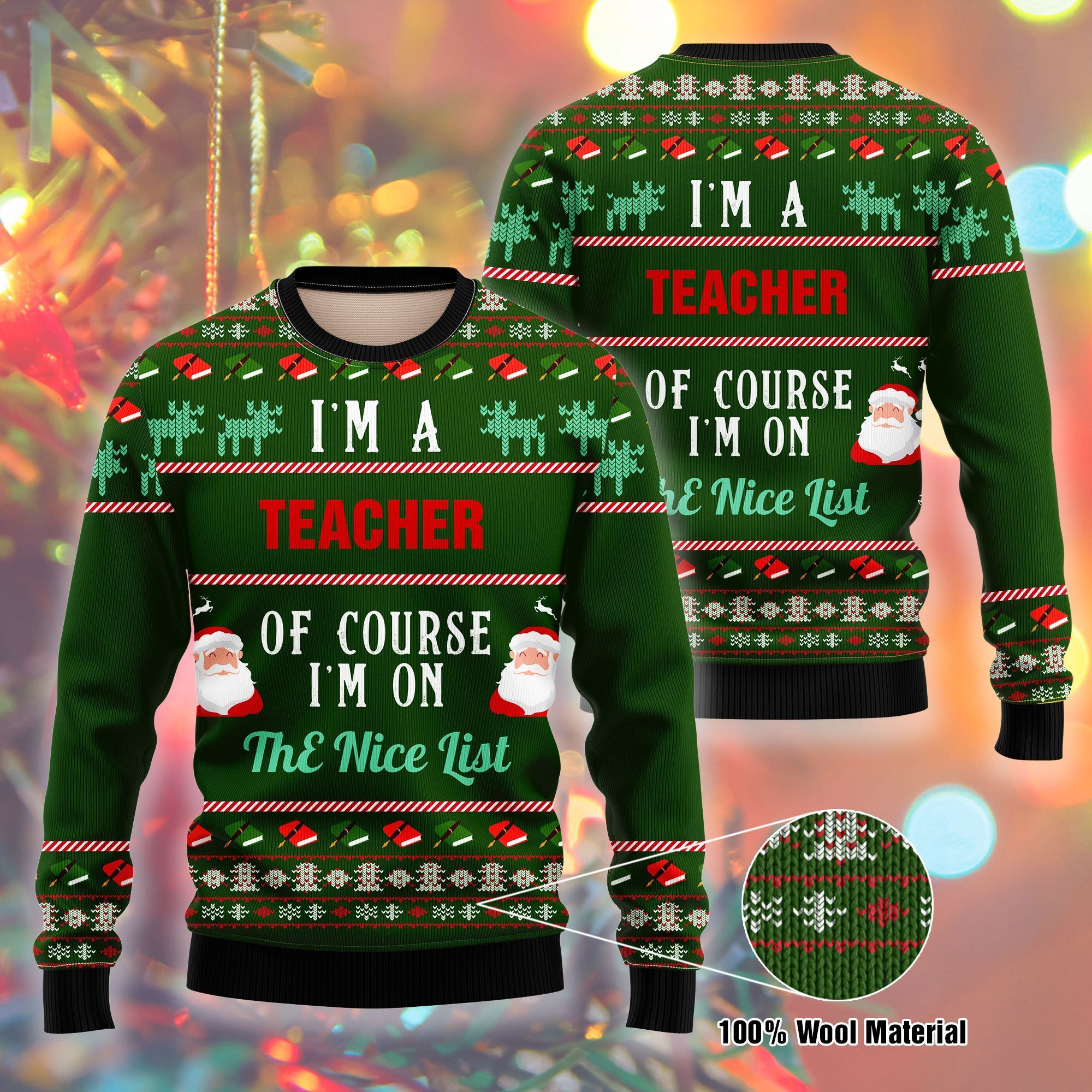 I Am A Teacher Ugly Christmas Sweater Adult 3D Funny Matching for family