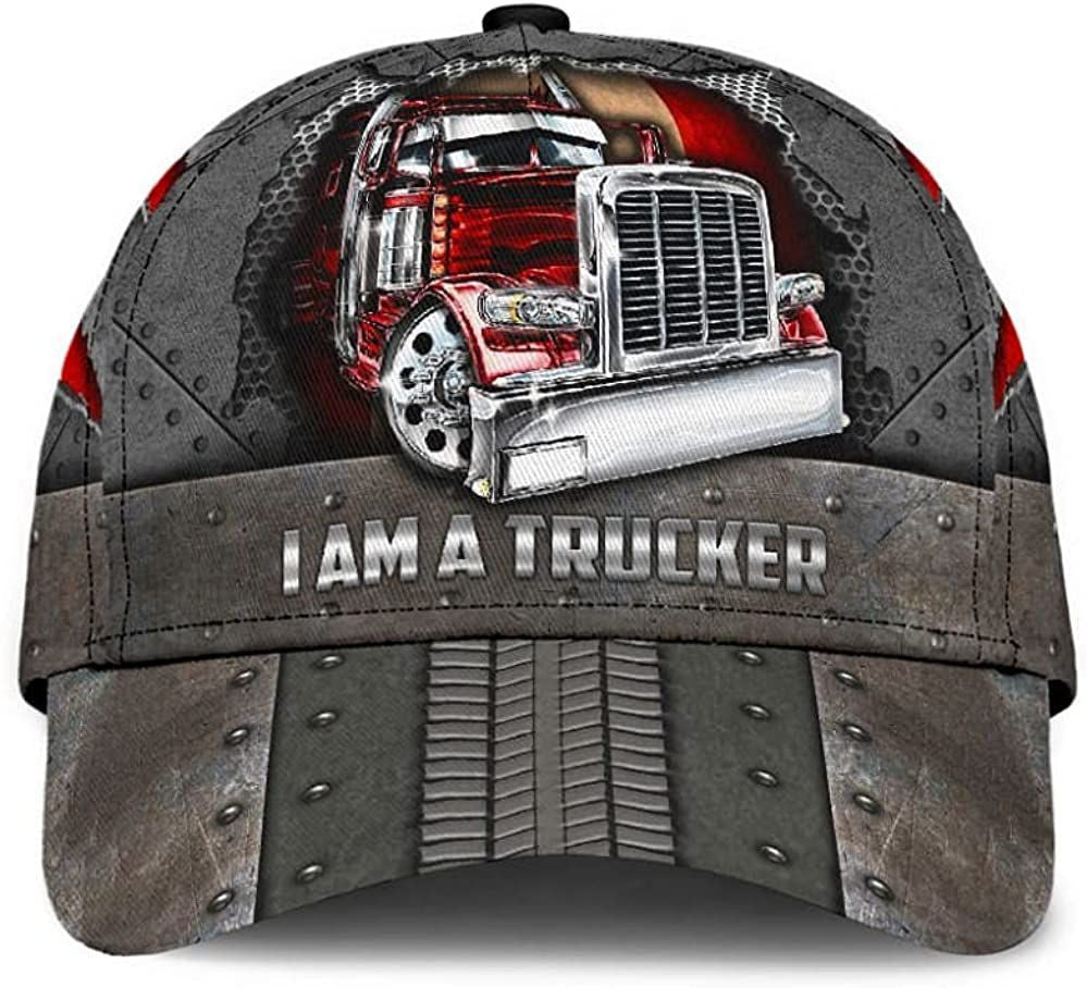 I Am A Trucker Canada Flag Attractive Style 3D Printed Unisex Hat Classic Cap, Snapback Cap, Baseball Cap Trucker Hats Custom Hats Gifts For Men & Women