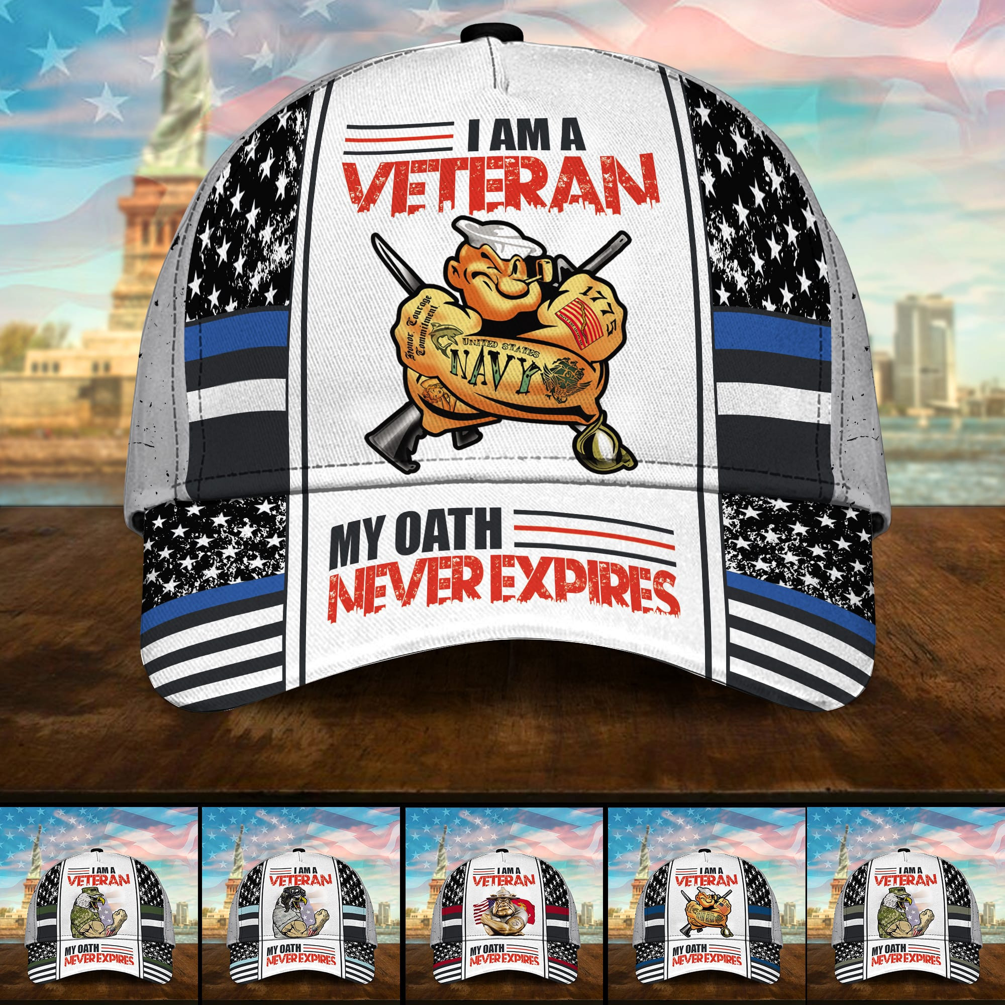 I Am A Veteran My Oath Never Expries Multiservice U.S Veteran Cap 3D Printed Trucker Hats Custom Hats Gifts For Men & Women