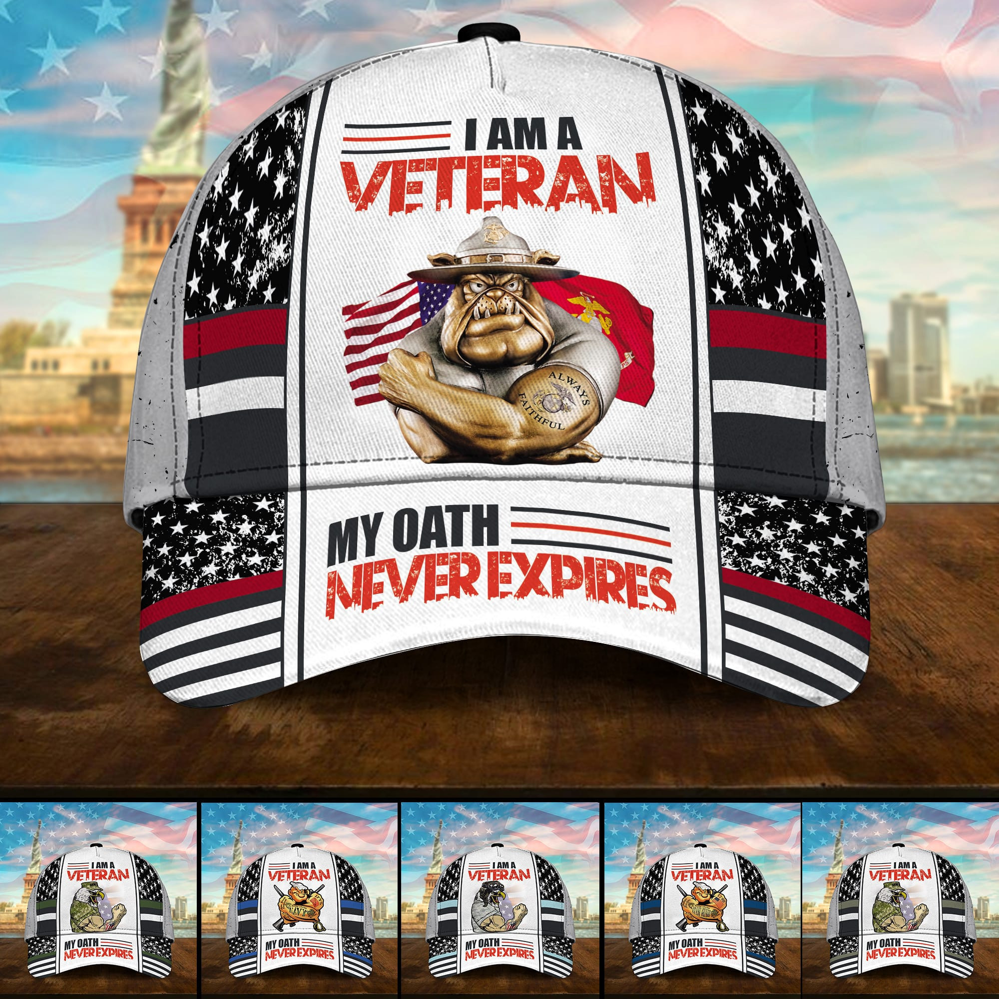 I Am A Veteran My Oath Never Expries Multiservice U.S Veteran Cap 3D Printed Trucker Hats Custom Hats Gifts For Men & Women