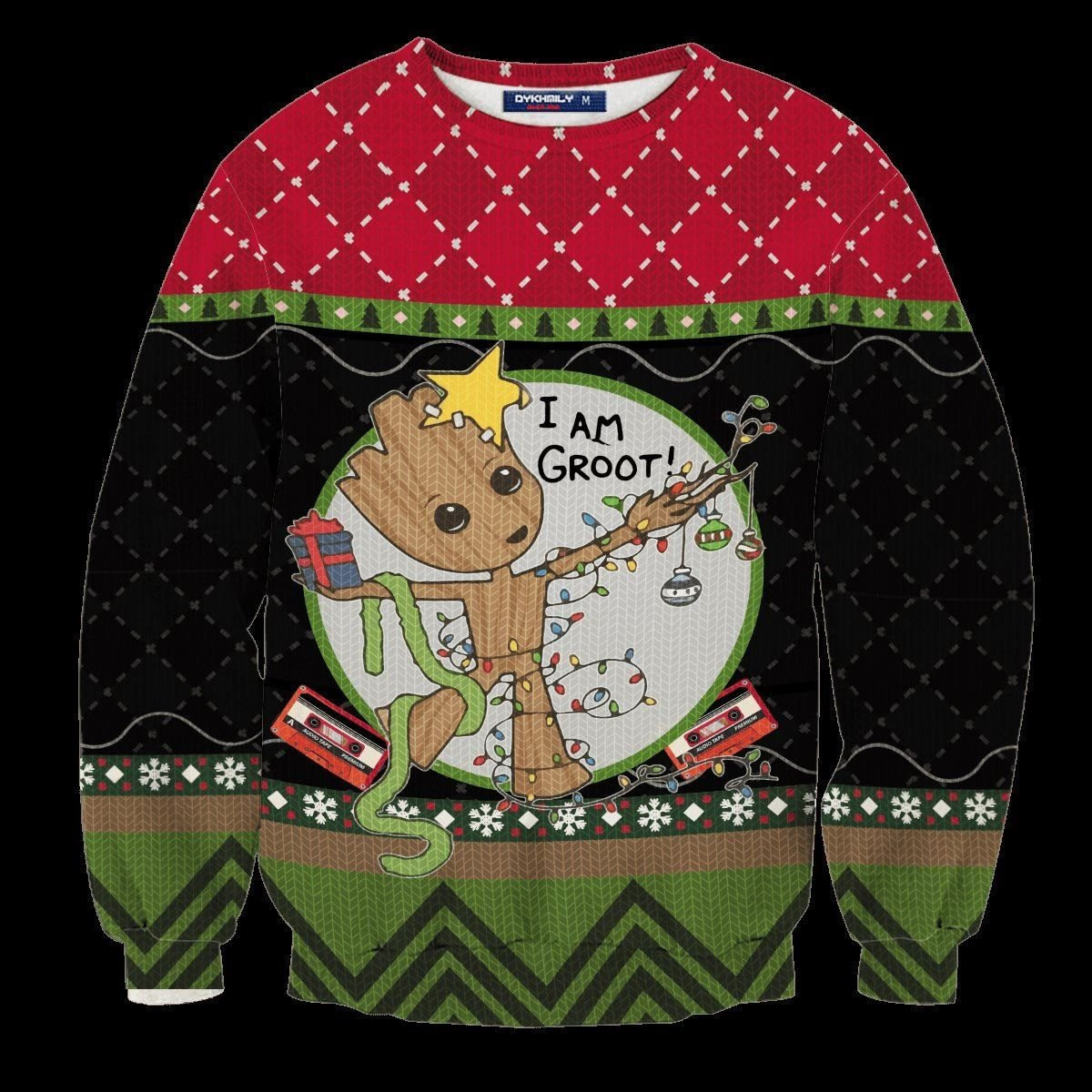I Am Groot Ugly Christmas Sweater Adult 3D Funny Matching for family