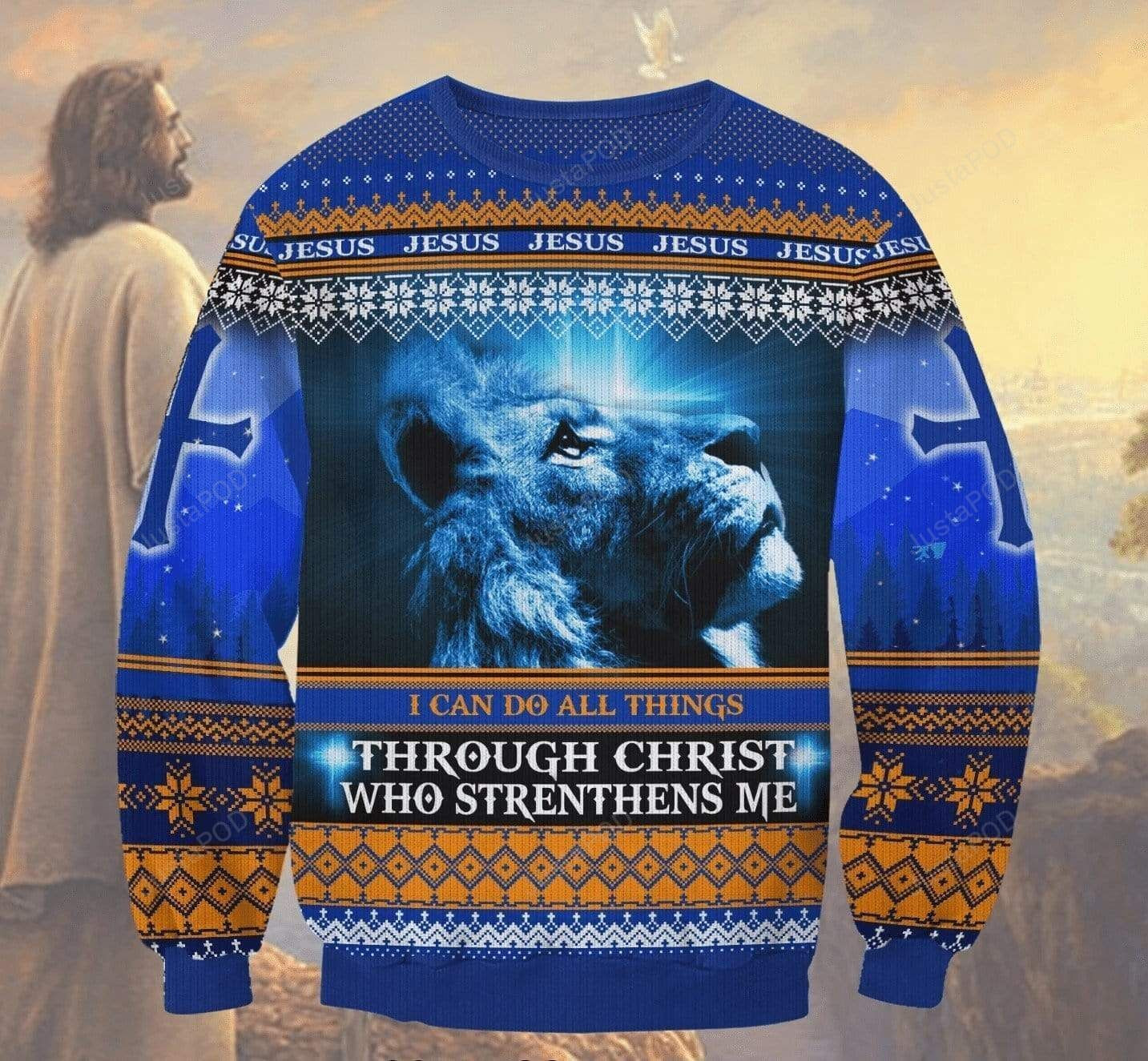 I Can Do All Things Through Christ Jesus Ugly Christmas Sweater Adult 3D Funny Matching for family