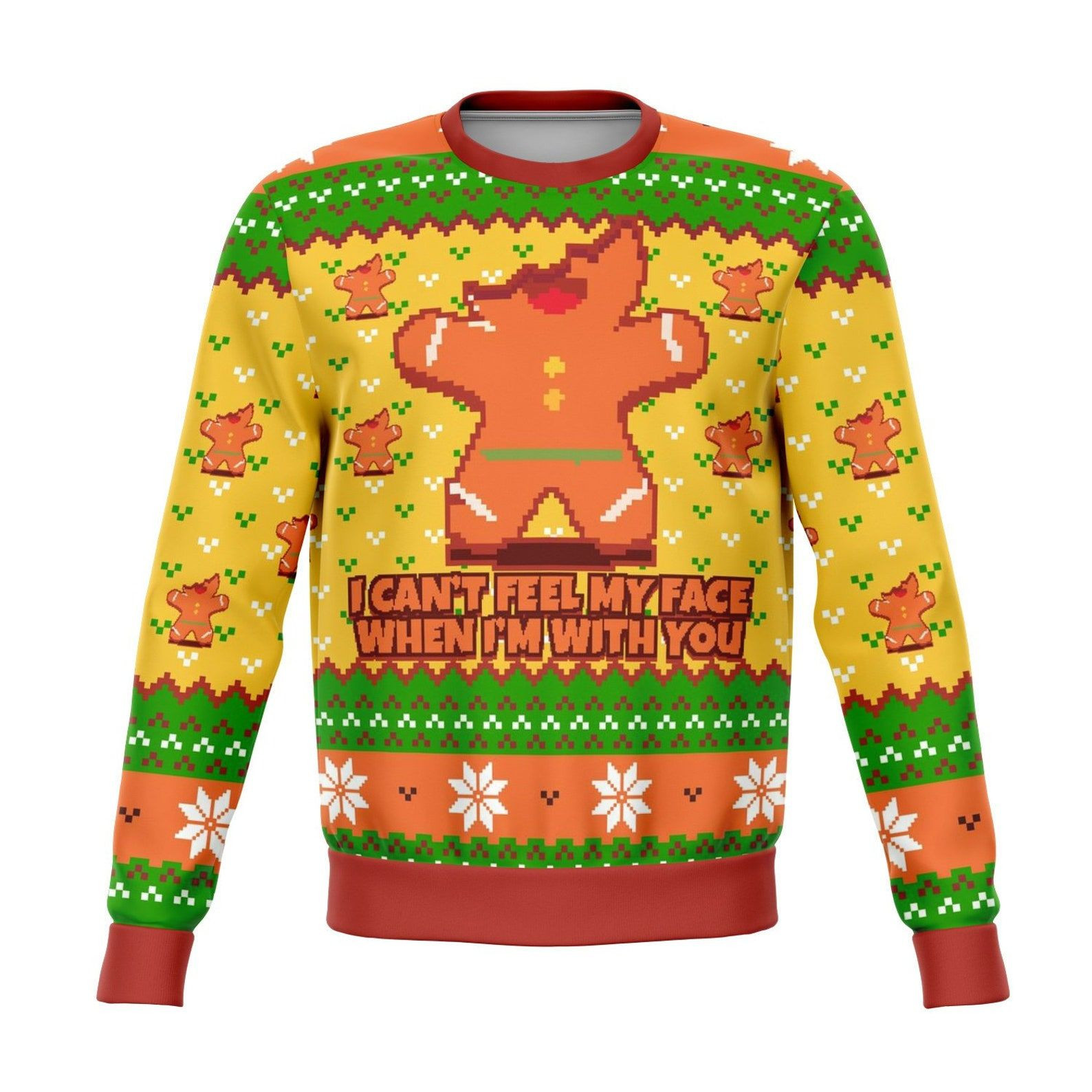 I Cant Feel My Face When I'M With You Funny Ugly Christmas Sweater Adult 3D Funny Matching for family