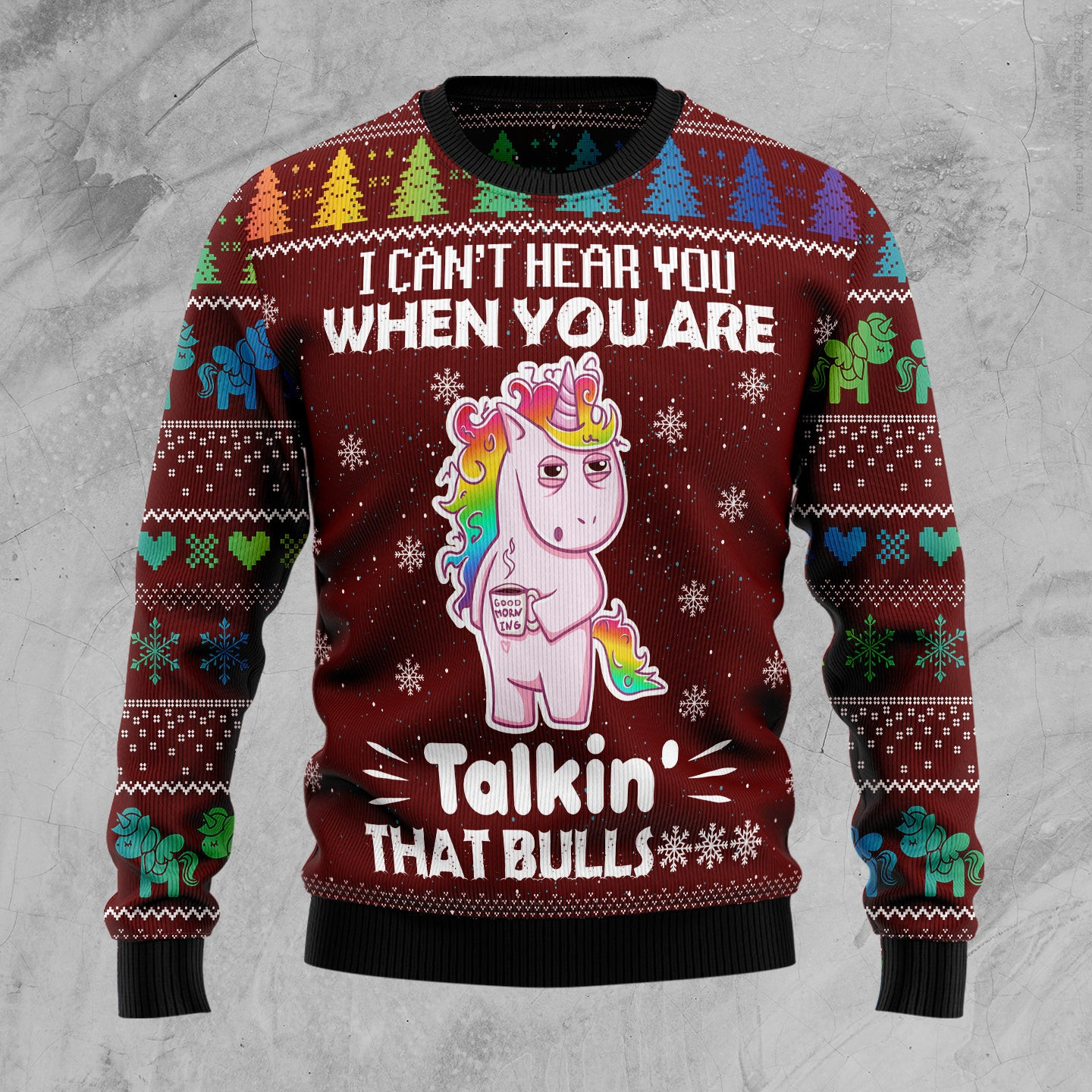 I Can't Hear You Unicorn Ugly Christmas Sweater