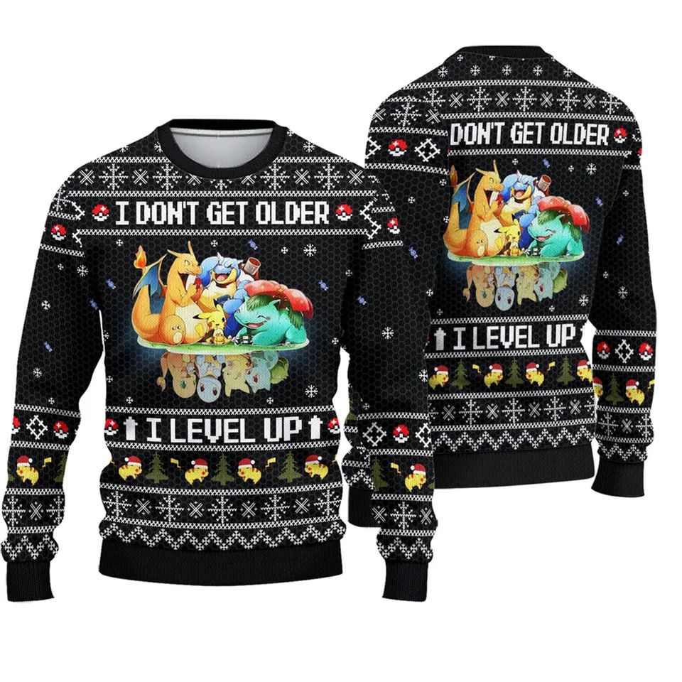 I Dont Get Older I Level Up Merry Christmas Ugly Sweater