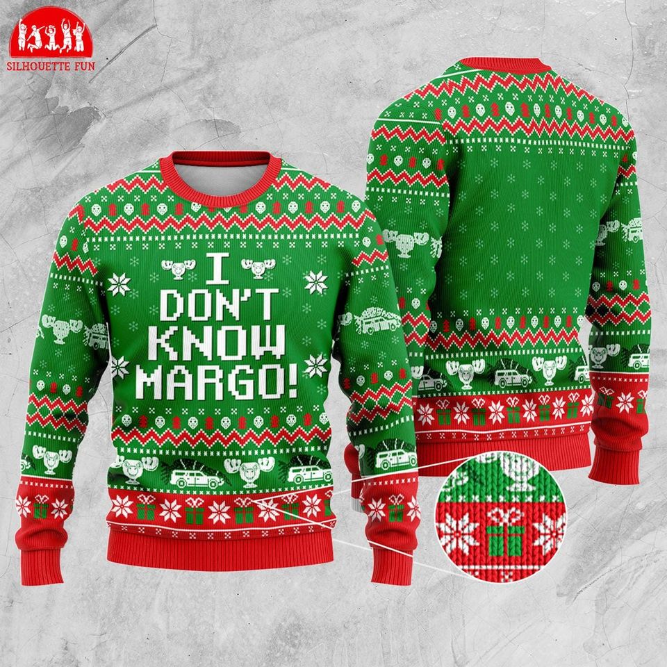 I Don't Know Margo And Why is the Carpet All Wet Todd Sweater, National Lampoon's Christmas Vacation Ugly Sweater - Image 4