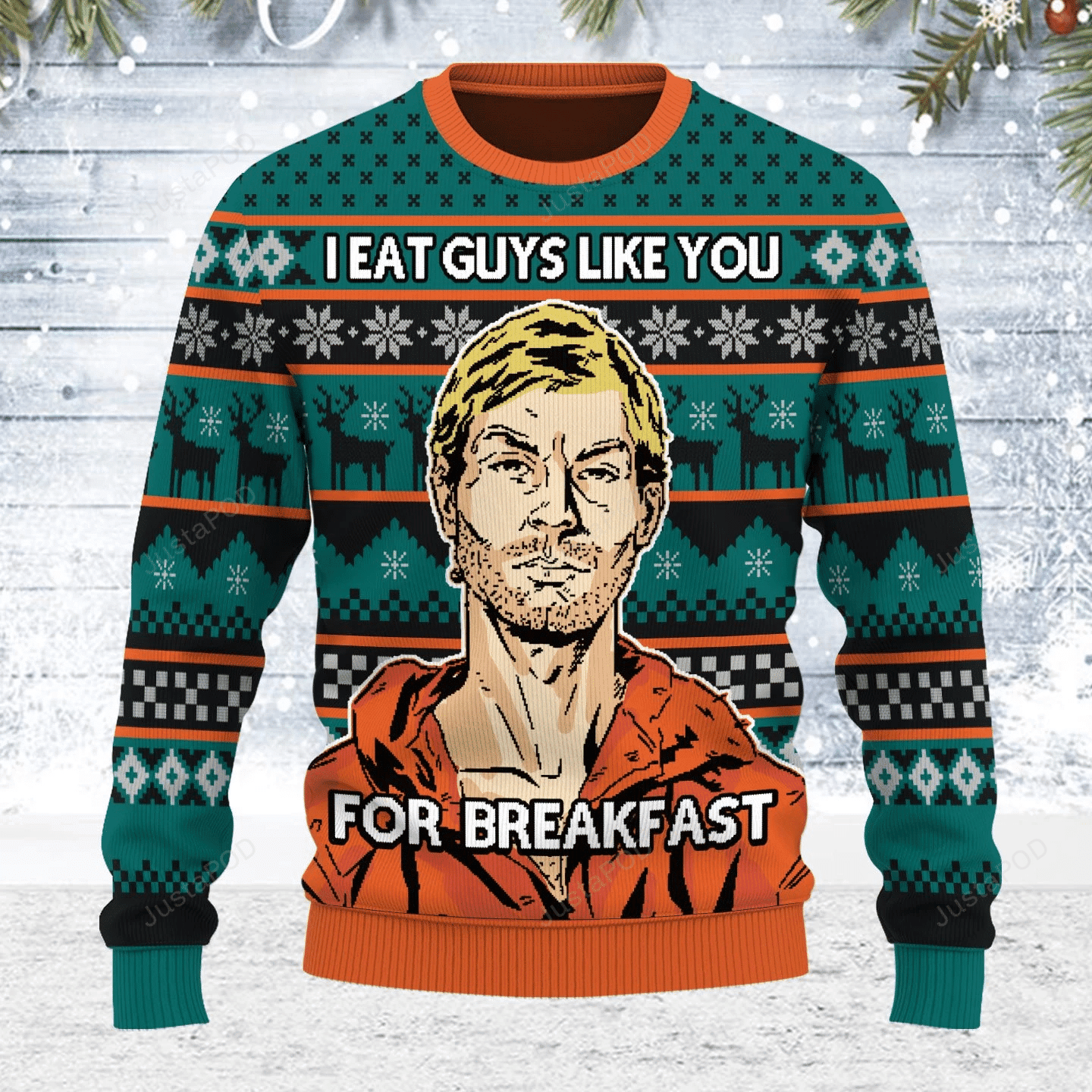 I Eat Guys Like You For Breakfast Ugly Christmas Sweater Adult 3D Funny Matching for family