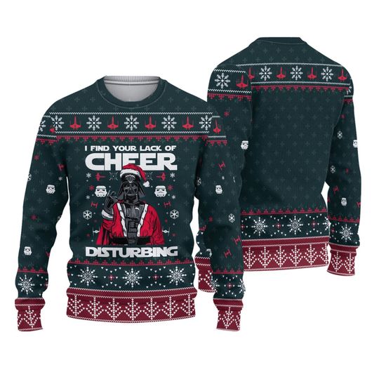 I Find Your Lack Of Cheer Disturbing 3D Ugly Christmas Sweater - Image 3
