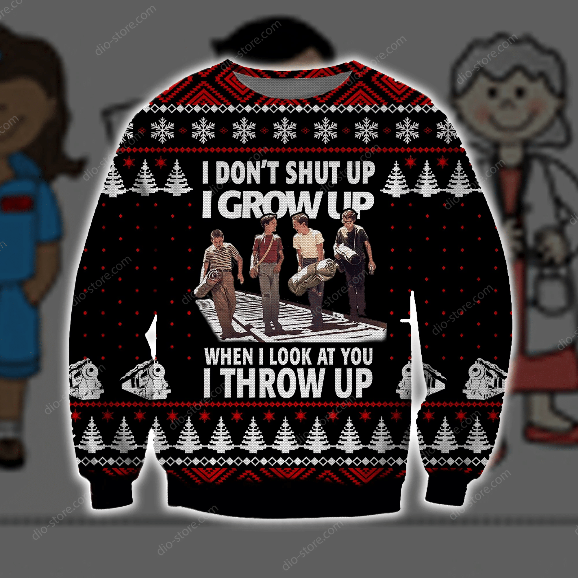 I Grow Up I Throw Up 3D Print Ugly Christmas Sweater Adult 3D Funny Matching for family