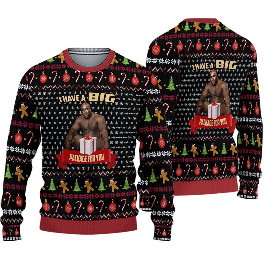I have a big package Barry Wood Christmas Ugly Sweater