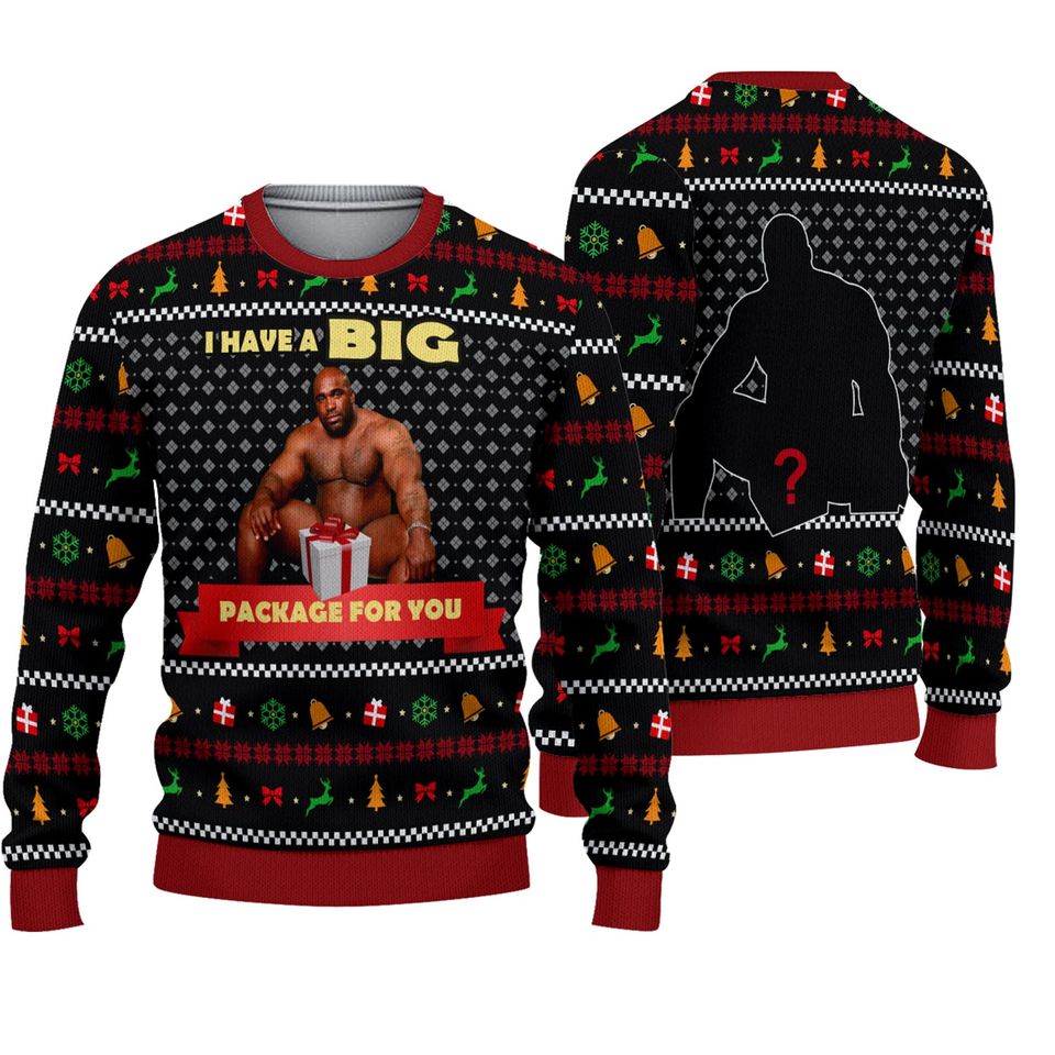 I Have A Big Package For You Barry Wood Christmas Ugly Sweater