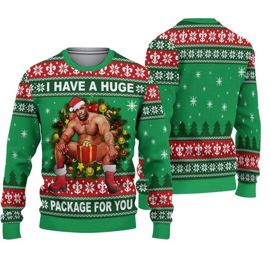 I Have A Big Package For You Sweater, Barry Ugly Christmas Sweatshirt - Image 2