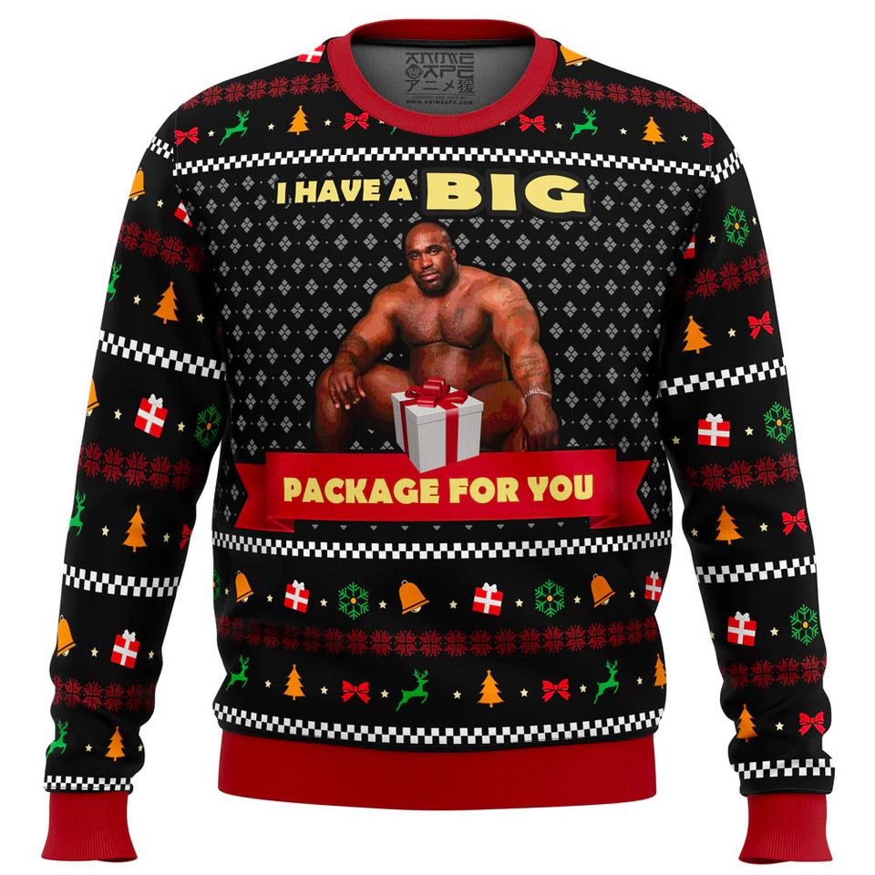 I Have a Big Package Meme Barry Ugly Christmas Sweater