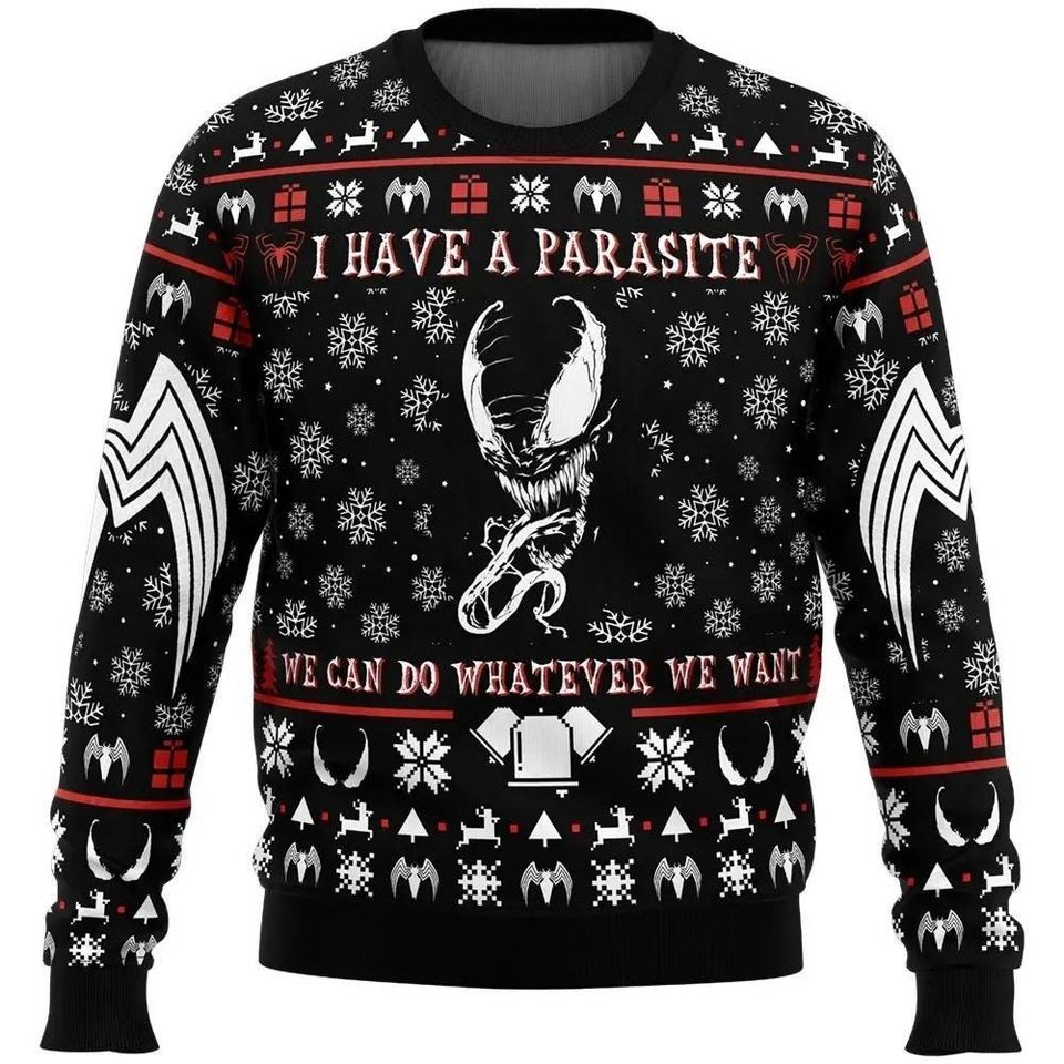I Have A Parasite Venom Ugly Sweater, Venom Ugly Christmas Sweater
