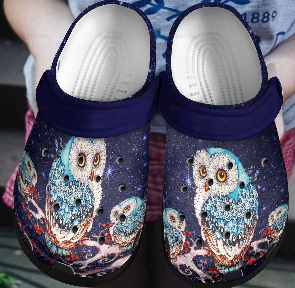 I Love Couple Owl Dark Night Gift For Lover Rubber clog Shoes Comfy Footwear