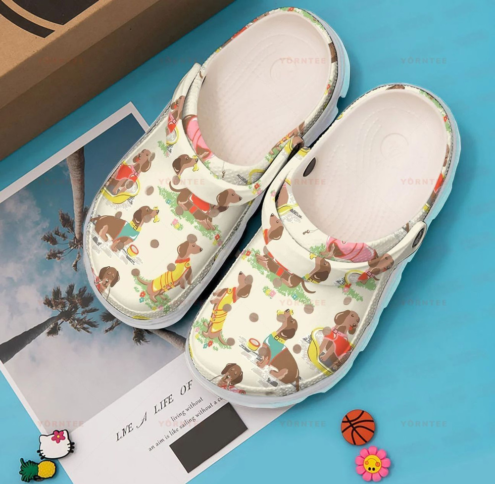 I Love Dachshund Lovely Gift For Lover Rubber clog Shoes Comfy Footwear