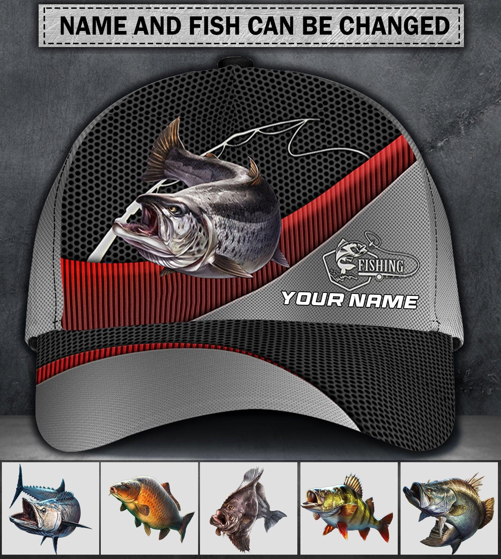 I Love Fishing Personalized Classic Cap, Personalized Gift for Fishing Lovers Trucker Hats Custom Hats Gifts For Men & Women