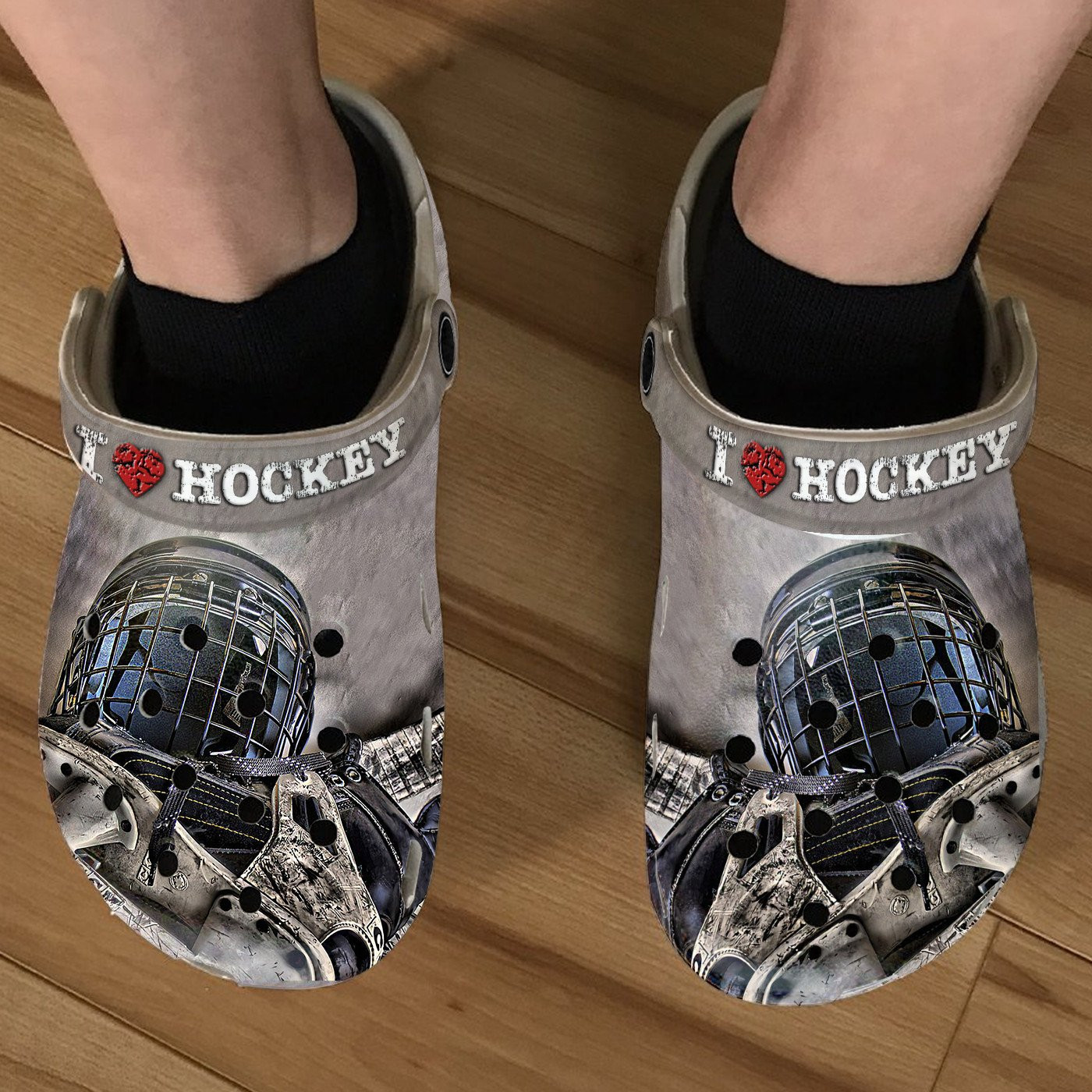 I Love Hockey Shoes clogs Sport Gifts For Men Women