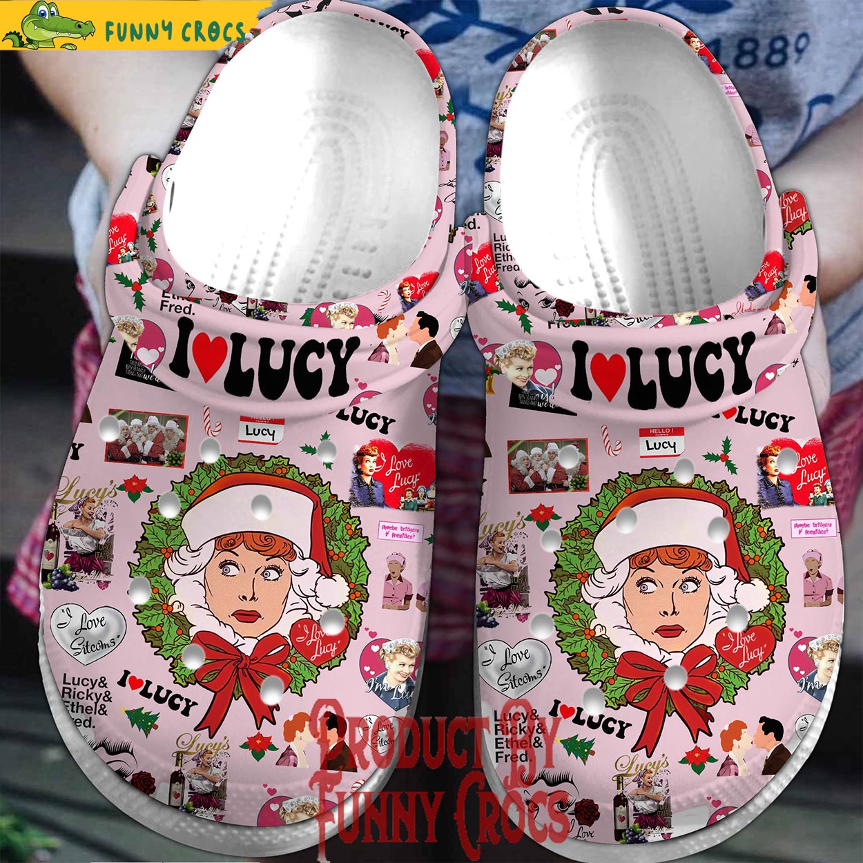 I Love Lucy TV Series Christmas Crocs Crocband Clogs Shoes Comfortable For Men Women and Kids
