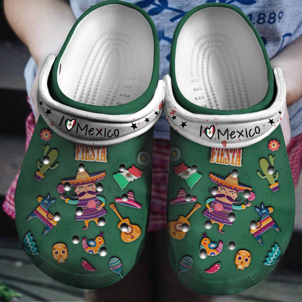 I Love Mexico For Men And Women Gift For Fan Classic Water Rubber clog Shoes Comfy Footwear