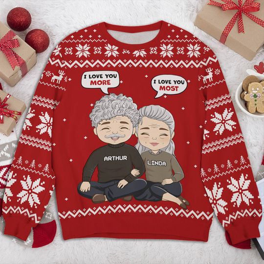 I Love You More - Personalized Sweatshirt - Christmas Gift For Couple, Husband, Wife - Image 5