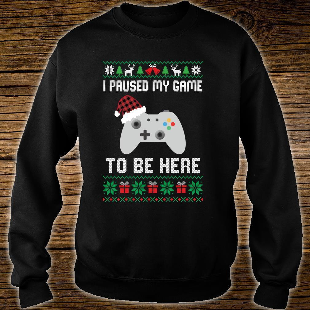 I Paused My Game To Be Here Ugly Christmas Sweater Adult 3D Funny Matching for family