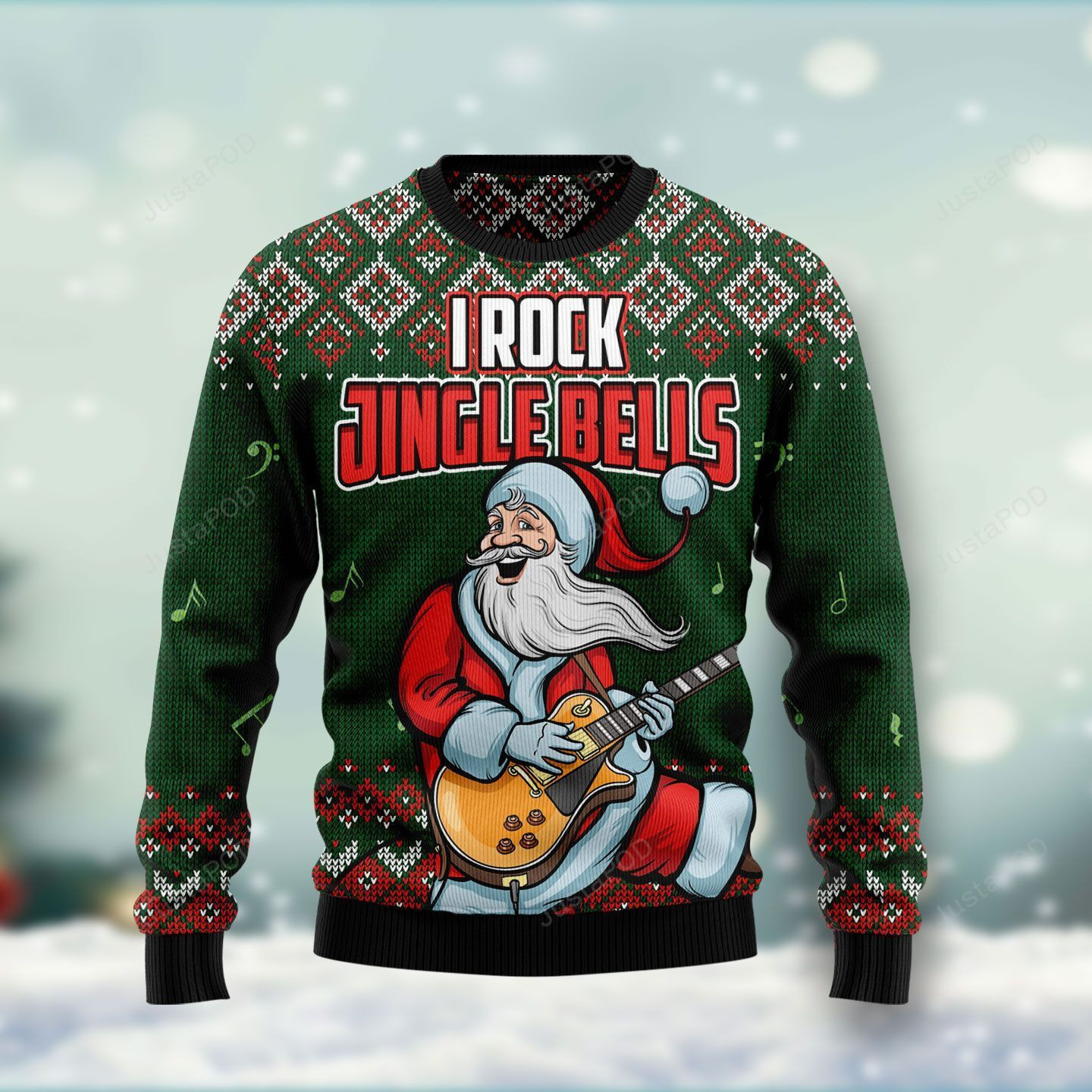 I Rock Jingle Bells Ugly Christmas Sweater Adult 3D Funny Matching for family