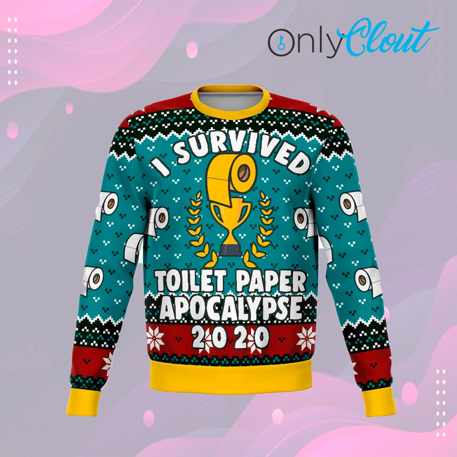I Survived 2020 Funny Ugly Christmas Sweater Adult 3D Funny Matching for family