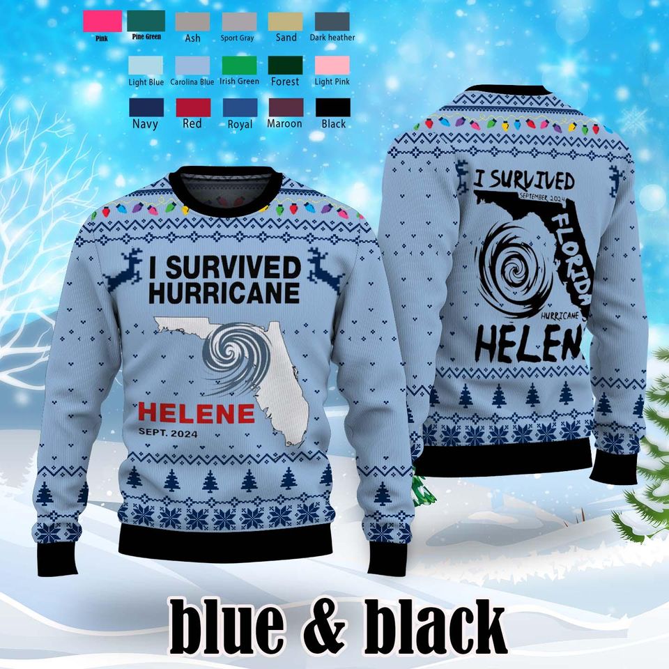 I Survived Hurricane Helene 2024 Ugly Sweater, I Survived, Inspirational Shirt