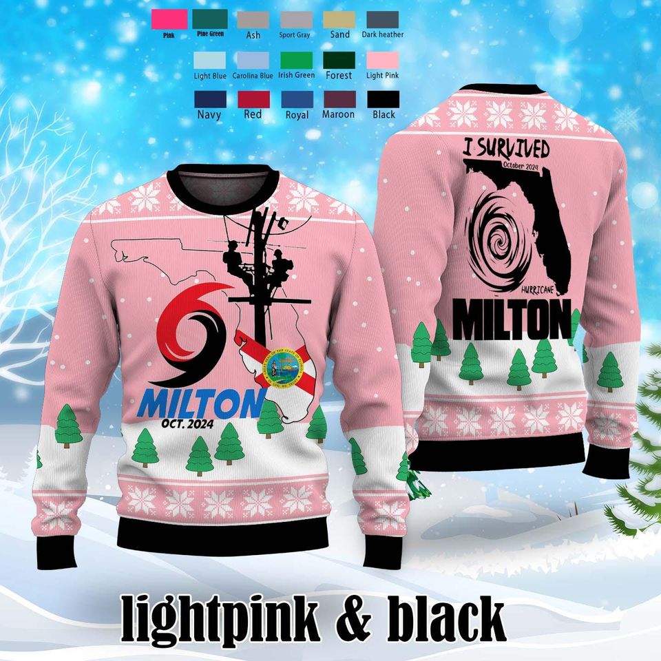 I Survived Hurricane Milton 2024 Ugly Sweater, Hurricane Milton Sweater