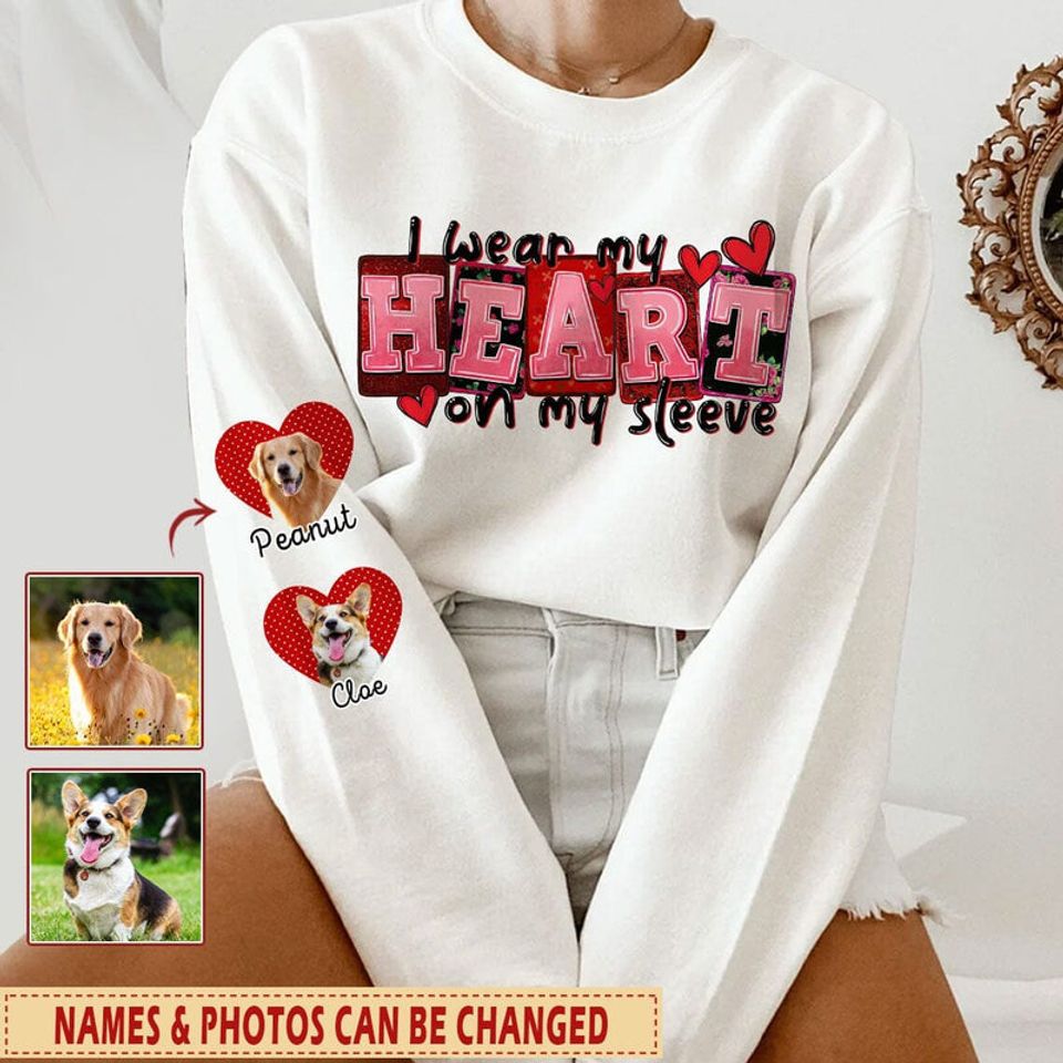 I wear my heart on my sleeve Personalized 3D Sweater Gift for Dog Lovers