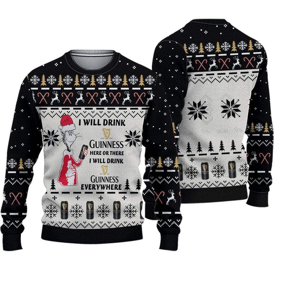 I Will Drink Guinness Everywhere Christmas Ugly Sweater
