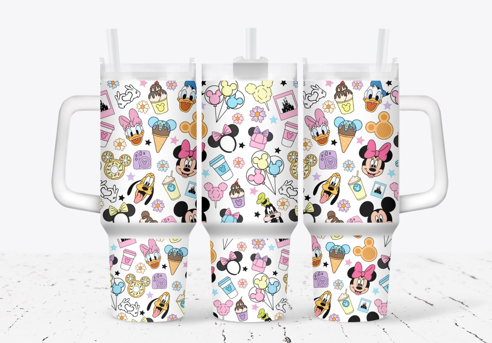 Ice Cream Mickey and Friends Disney Cartoon Custom Stanley Cup 40 oz 30 oz Tumbler With HandleTVC2301931